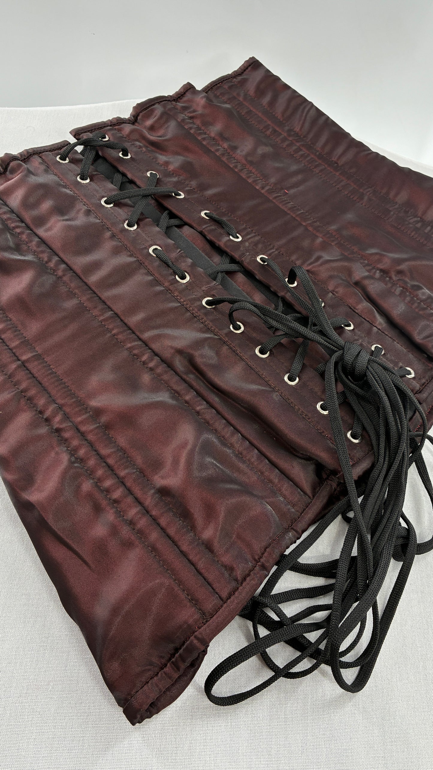 Vintage ORCHARD CORSETS Heavy Duty Burgundy Brown Corset (30”)