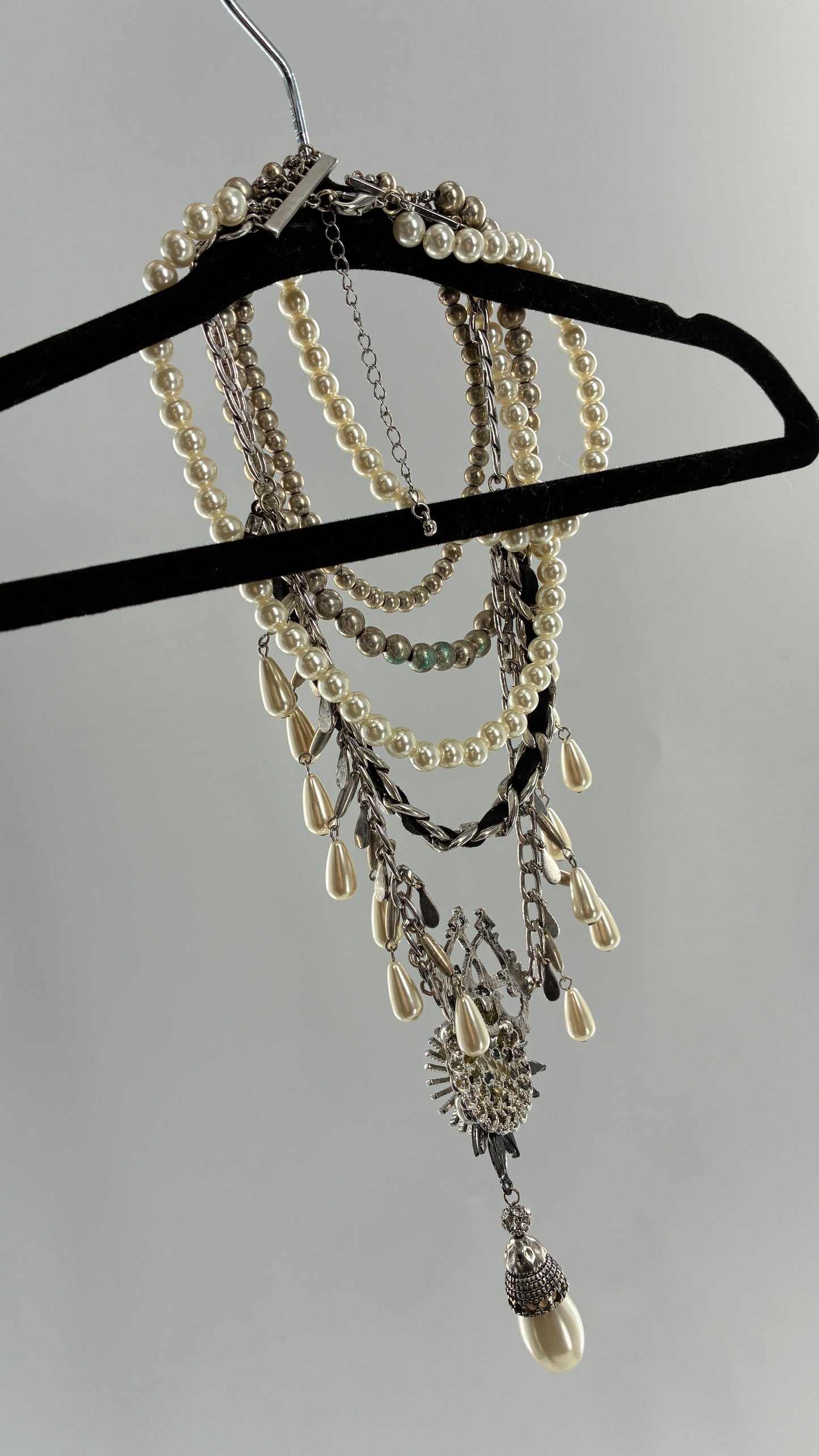 Free People Pearl Multi Layer Stacked Necklace