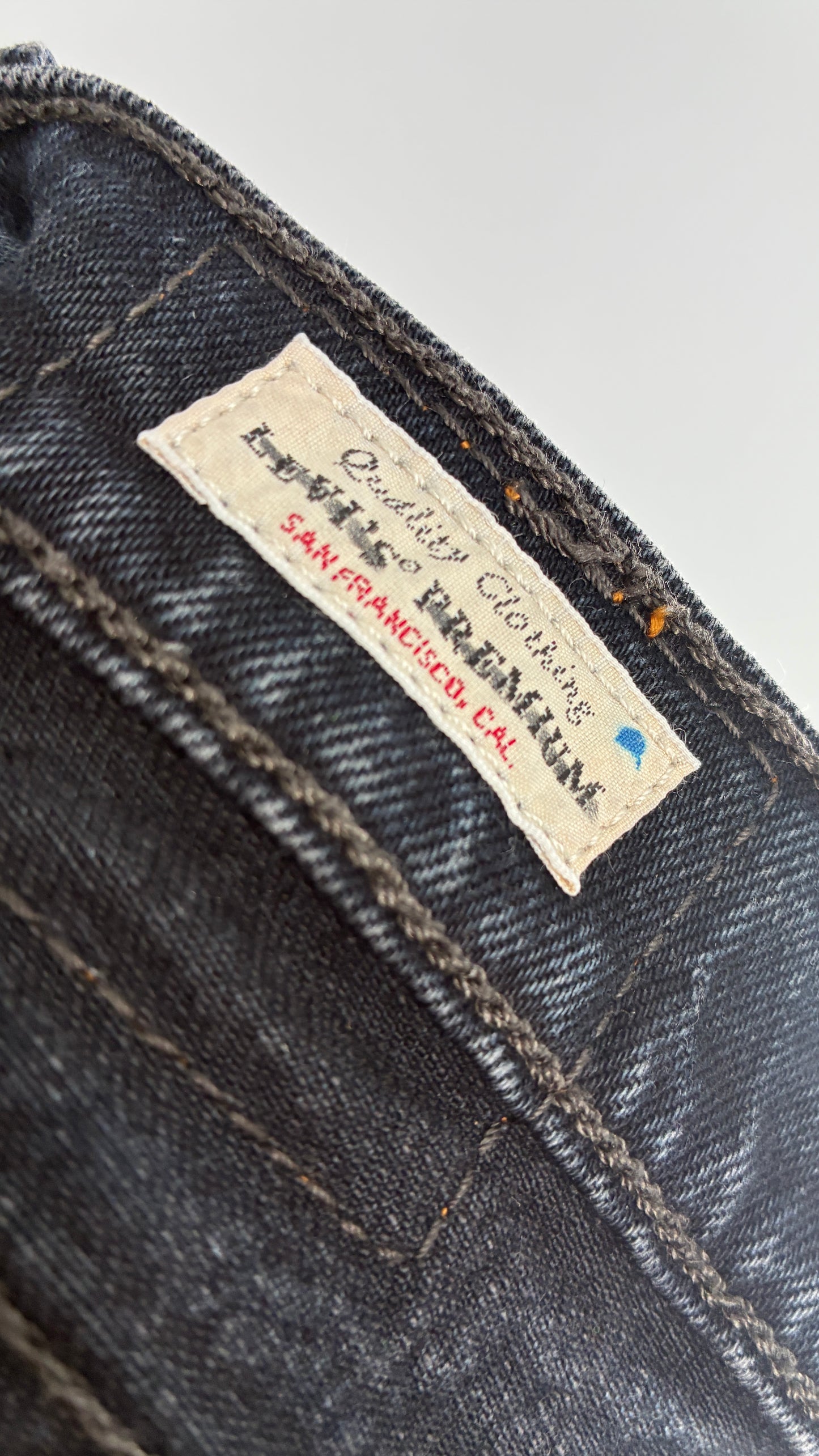 Vintage LEVI Dark Wash Distressed Denim 501s (30x28)