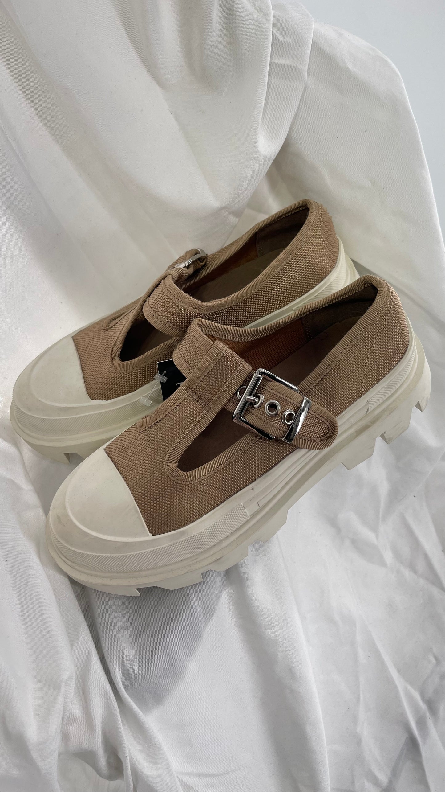 Jeffrey Campbell Marley Tan Canvas Mary Janes (6)