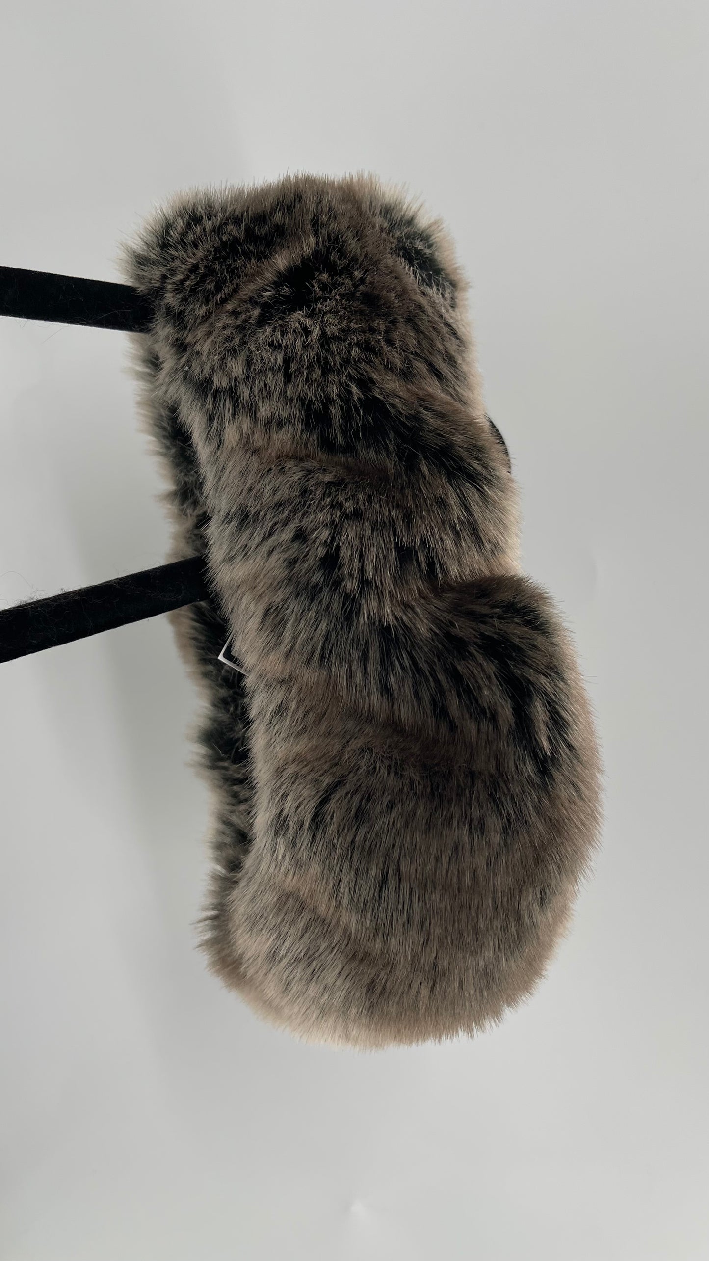 Mixed Tones Brown/Grey Fluffy Furry Headband