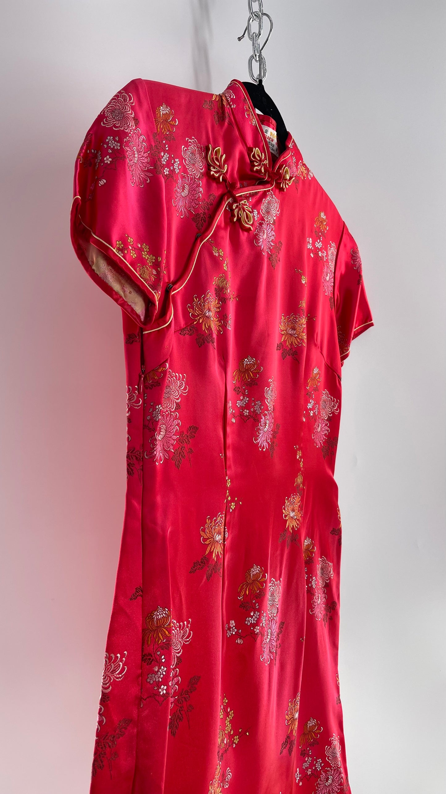 Vintage Golden Bee Silk Chinese QiPao (C) (36)