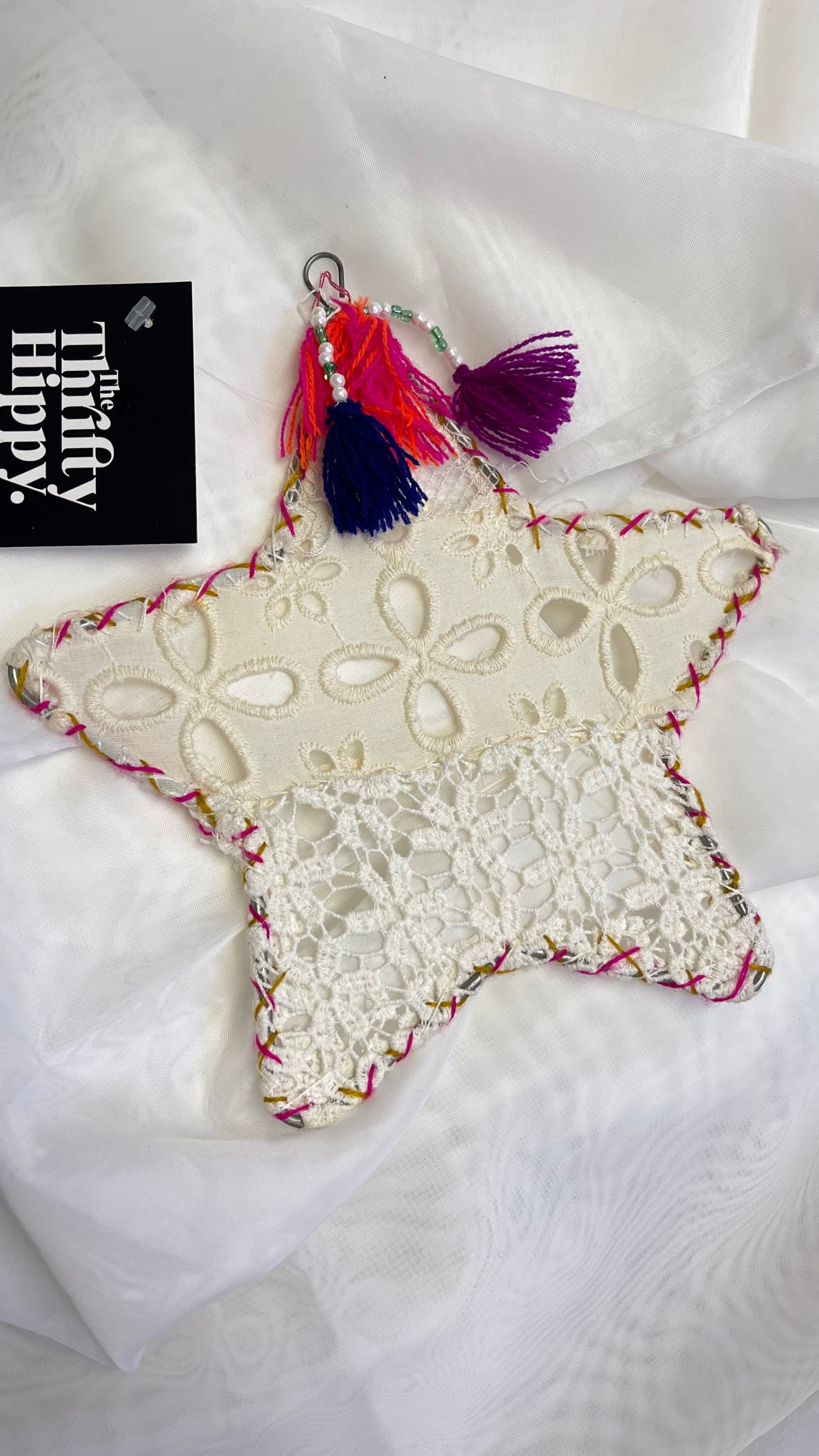 Free People Lace + Eyelet Embroidered Star Hanging Decor Ornament