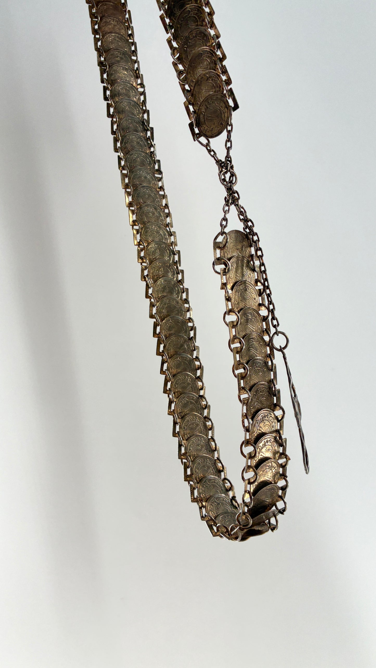 Vintage Bronze Coin Chainlink Belt