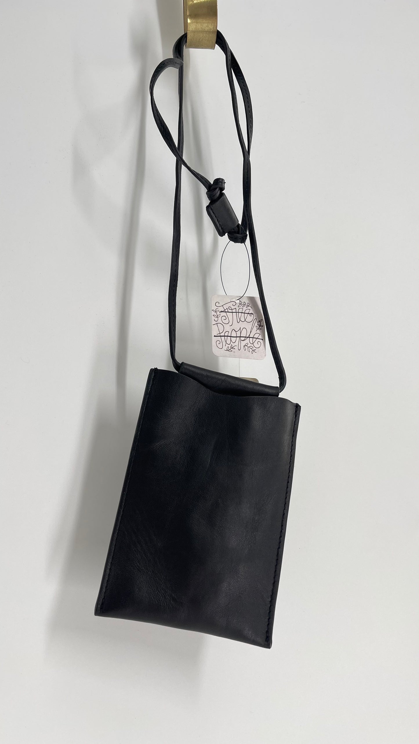 Free People Black Crossbody Phone Pouch with Tags Attached