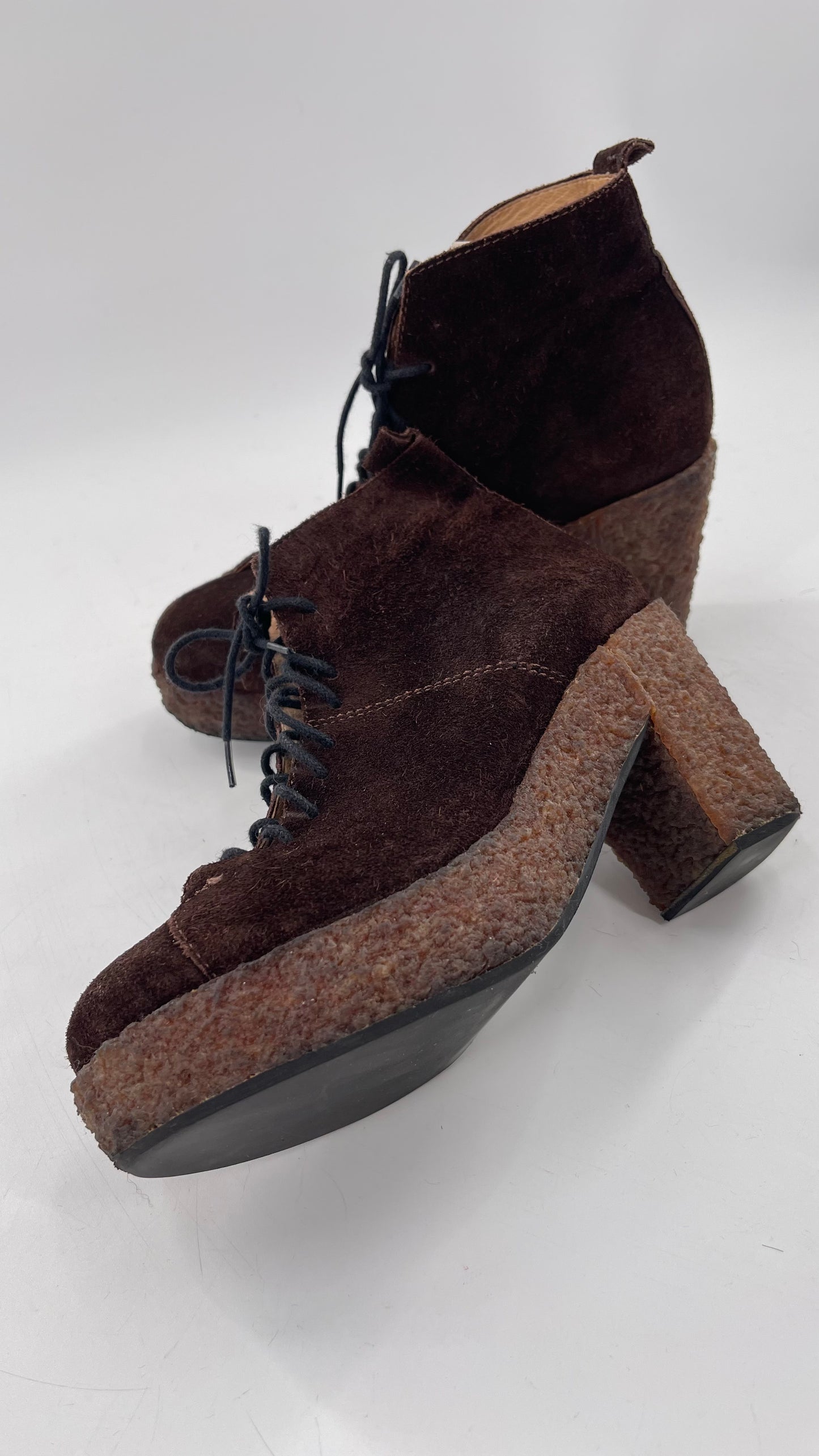 Vintage Amish Brown Lace Up Suede Boots - Apparently Size 7-71/2