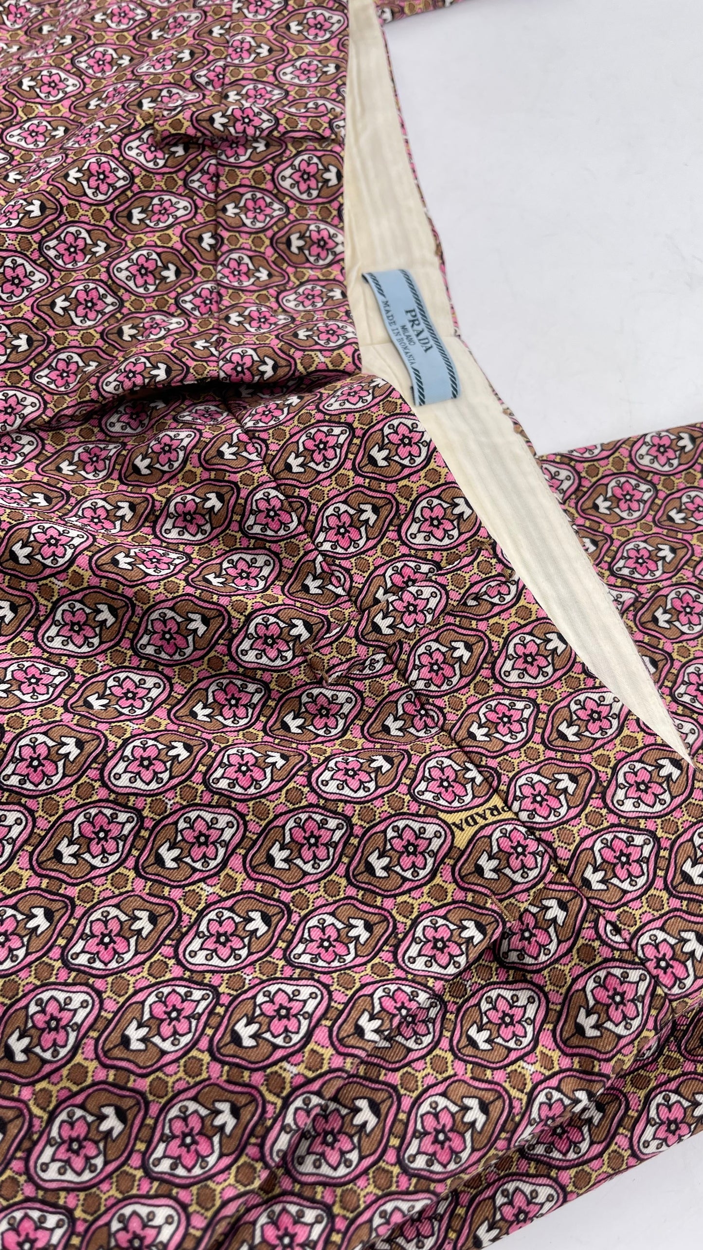 Vintage PRADA Trouser Brown Pink 1970s Style Pattern (28)
