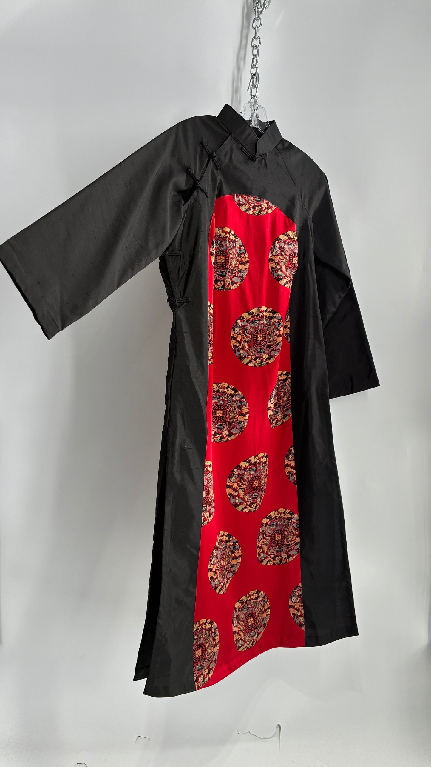 Vintage Qipao INDO-CHIC Black and Red Gown (Large)