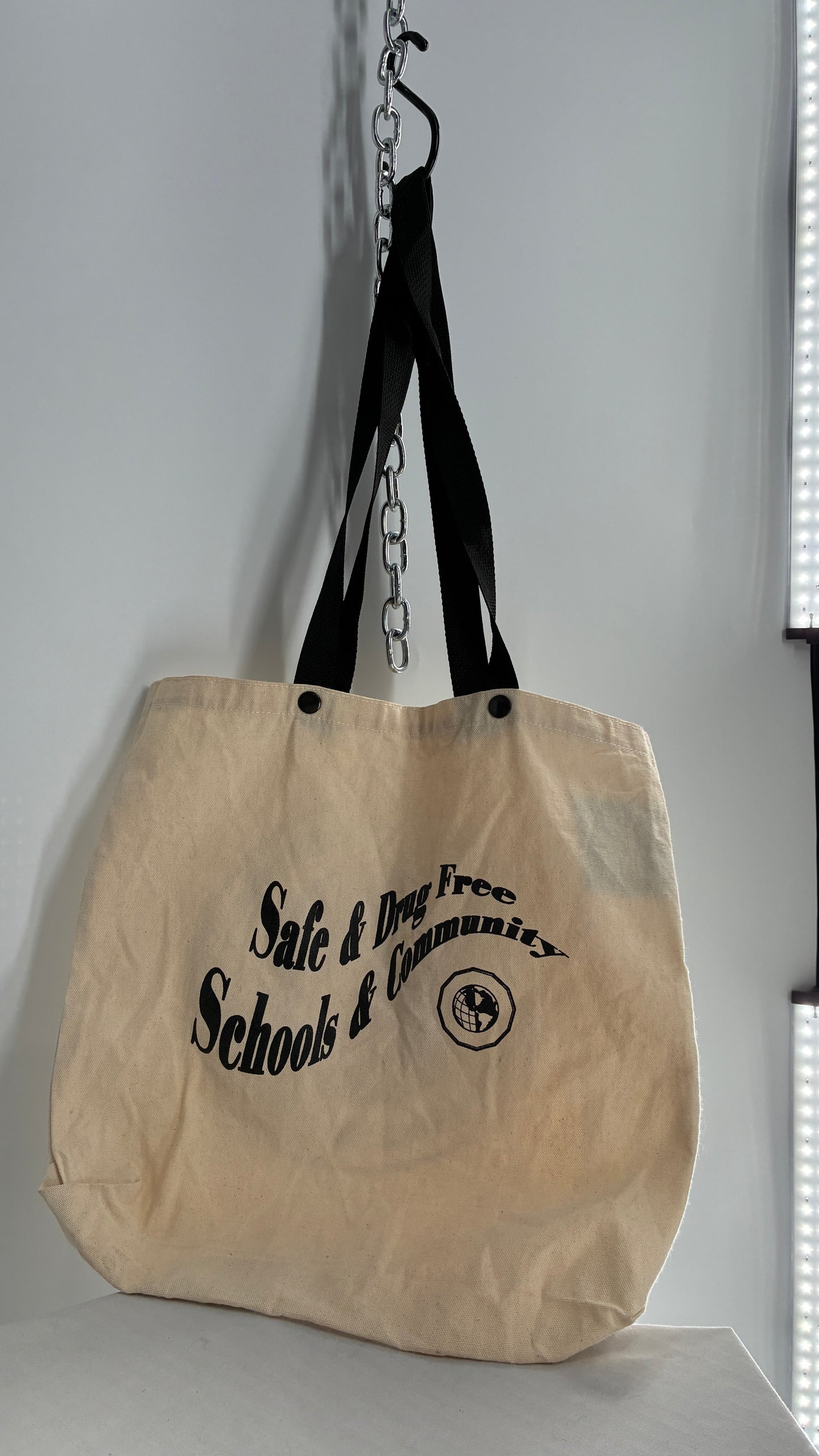 Vintage 1970s “Safe & Drug Free Schools and Community” Reusable Tote Bag