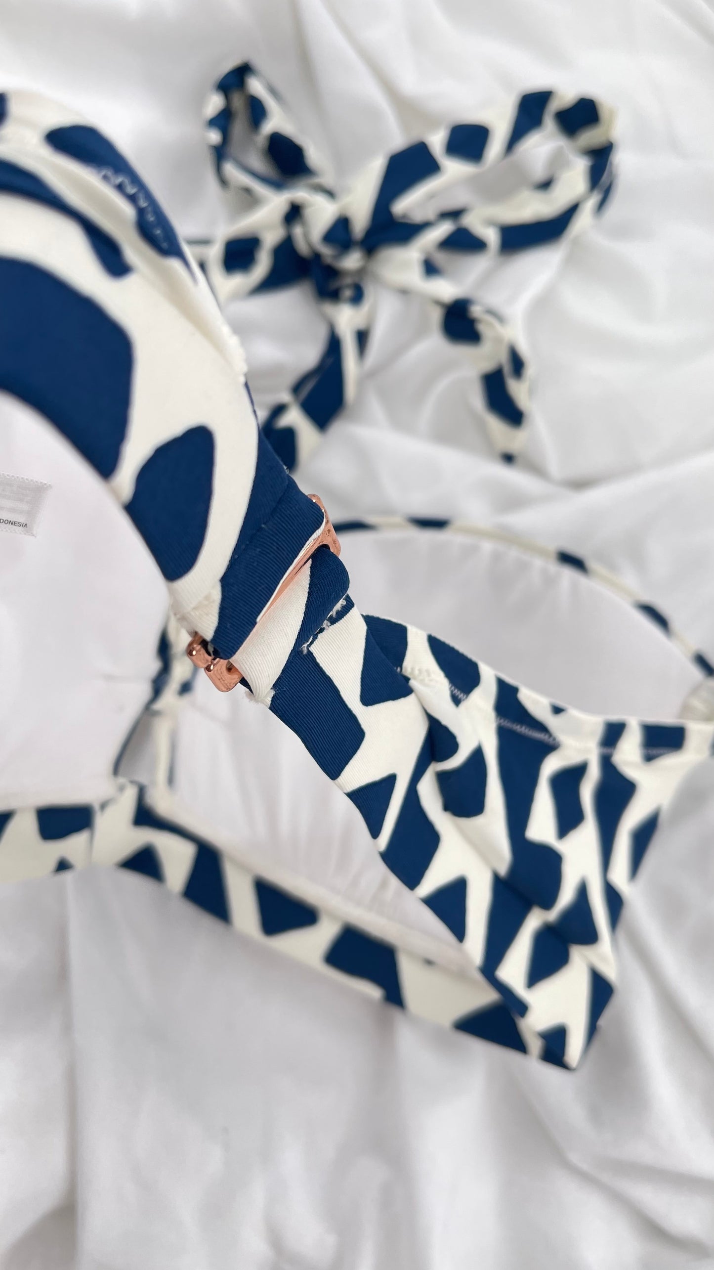 Anthropologie ALIHOP Navy and White Swim Top (Large)