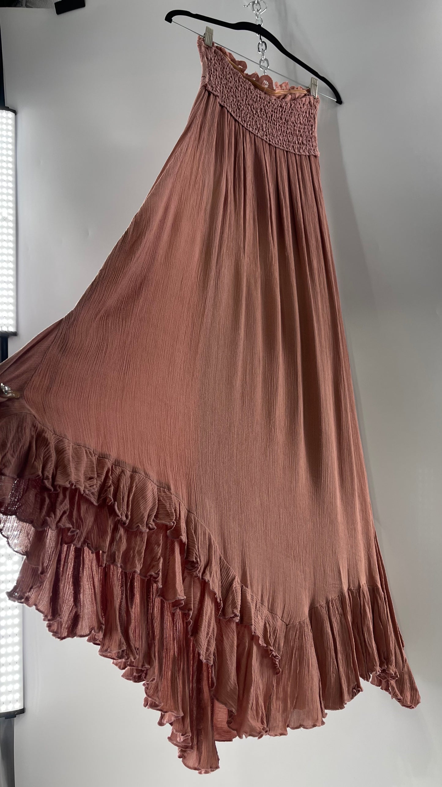 Free People Adella Mauve/Dusty Pink Full Length Maxi Dress (Small)