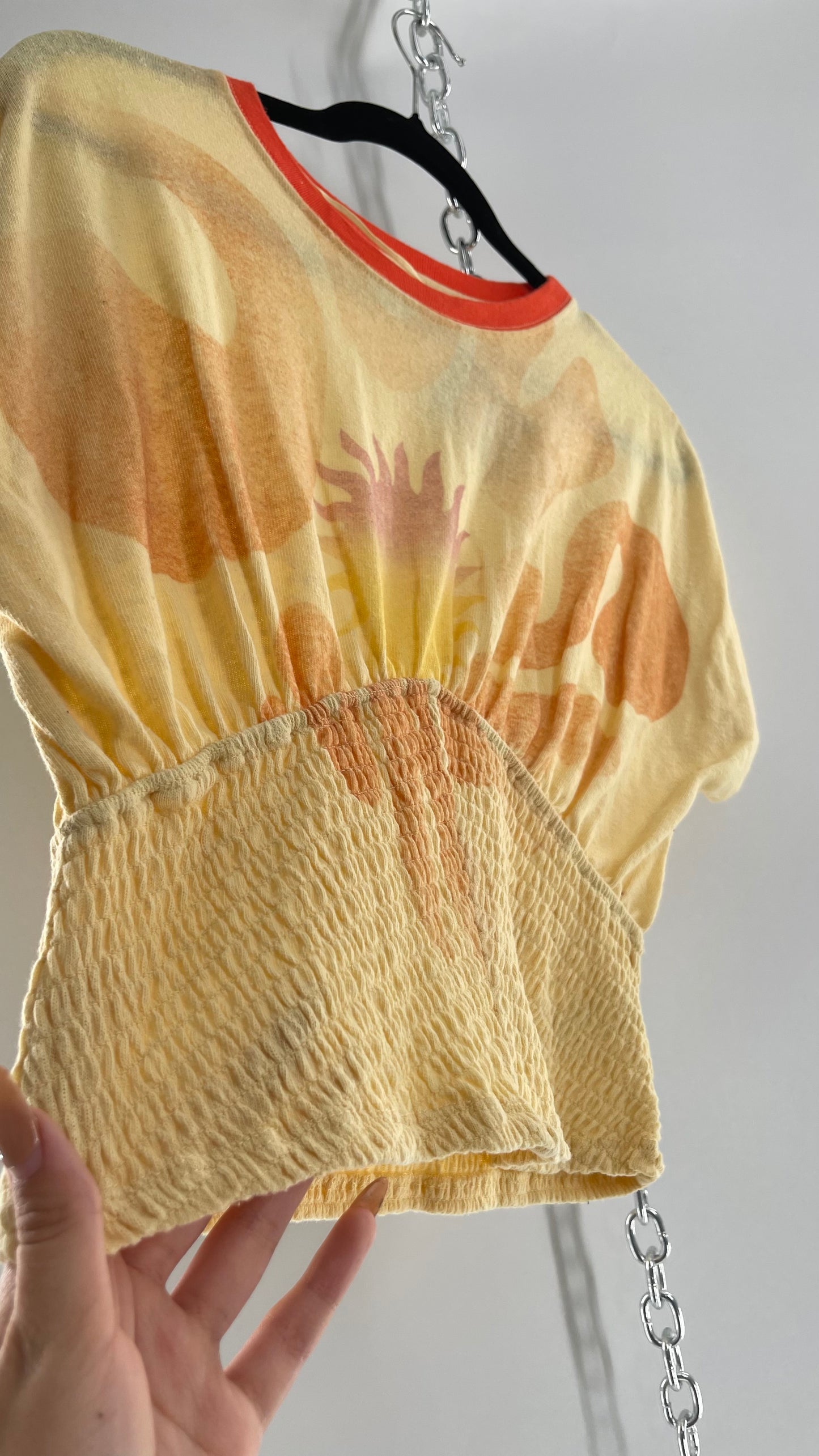 Free People Solar Graphic with Smocked Waistline (Small)