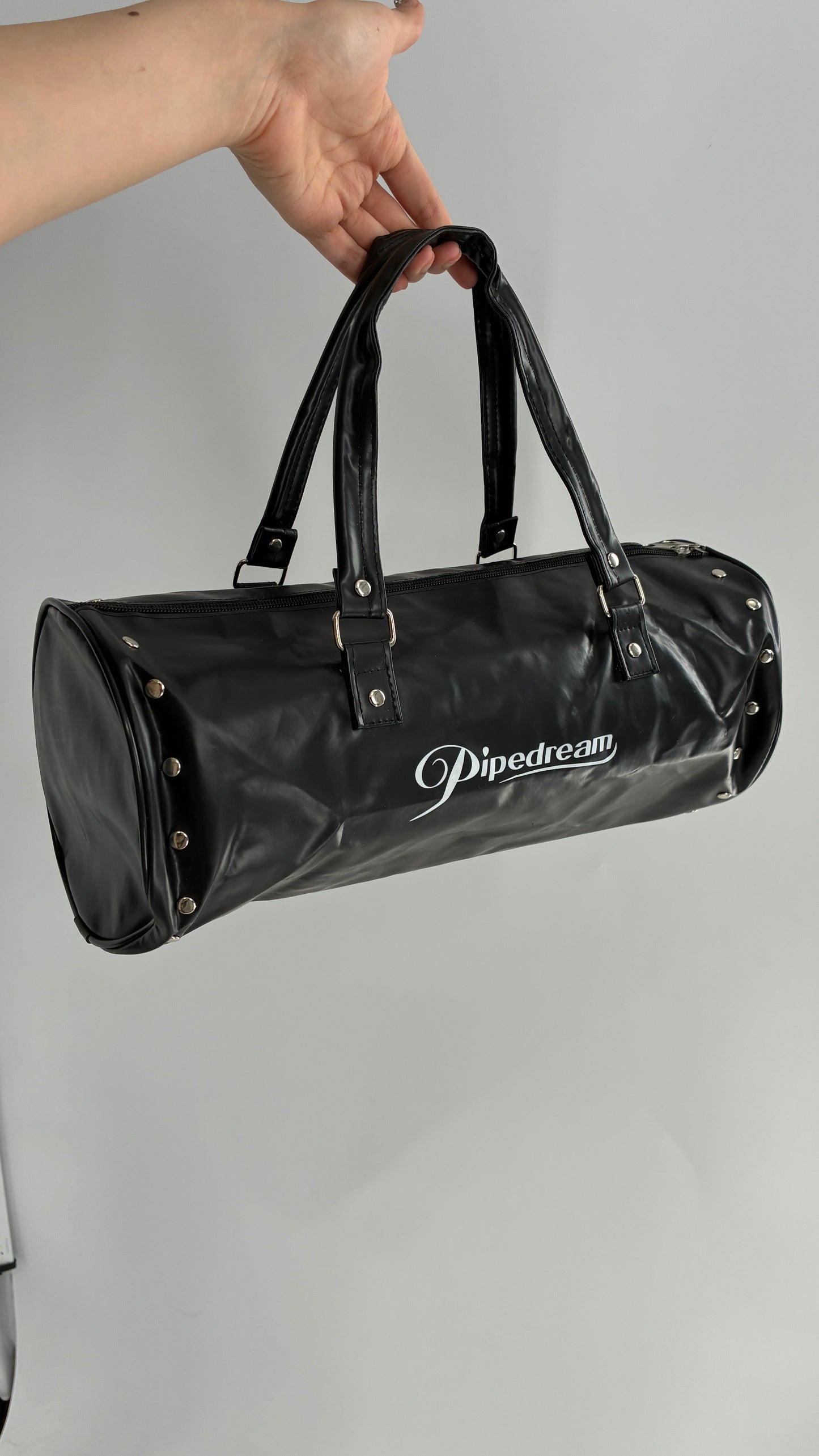 Vintage PIPEDREAM 2005 Cylindrical Black Shoulder Bag with Studded Details