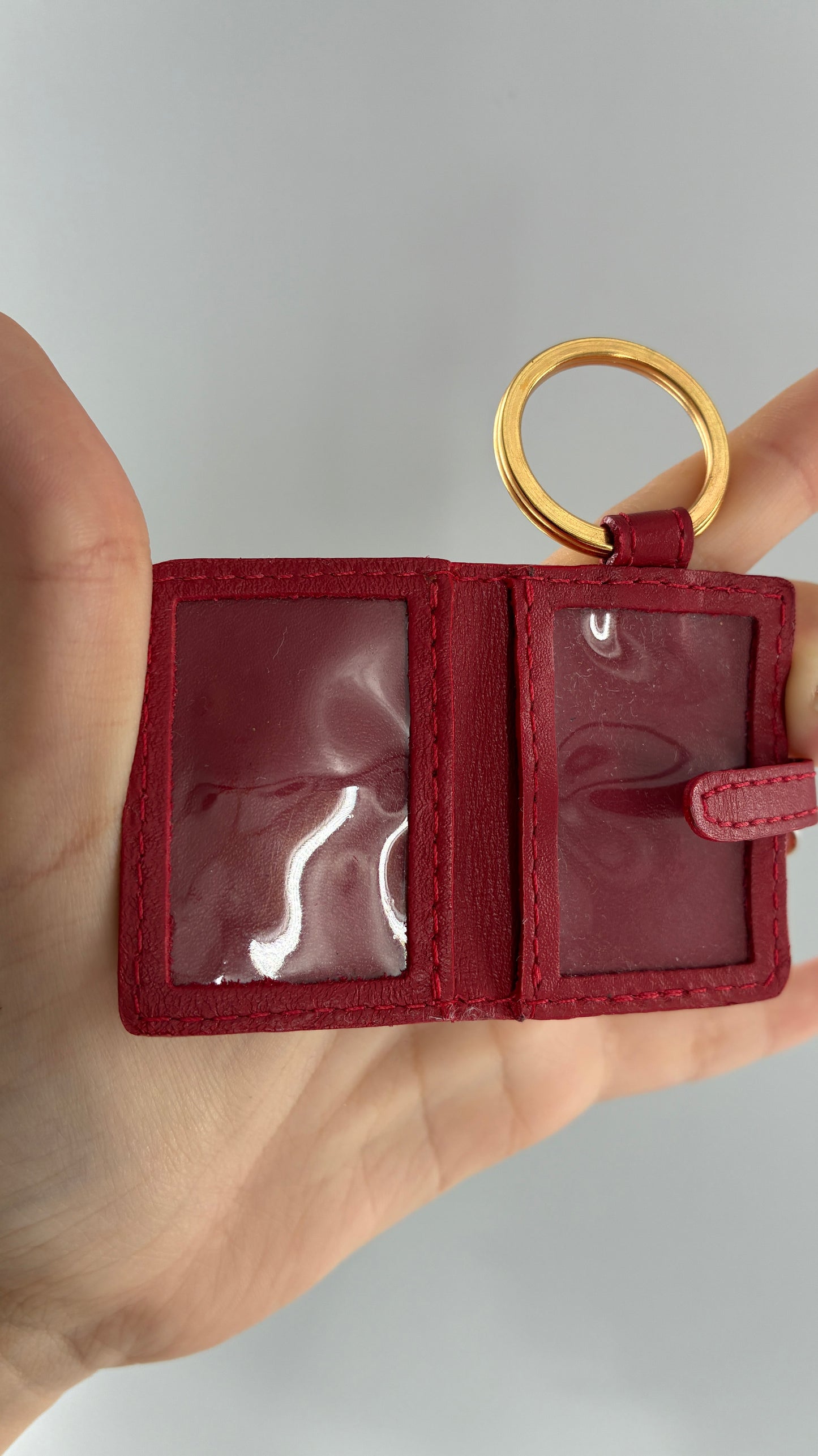 Vintage Mini Red Photo Book Keychain Ring