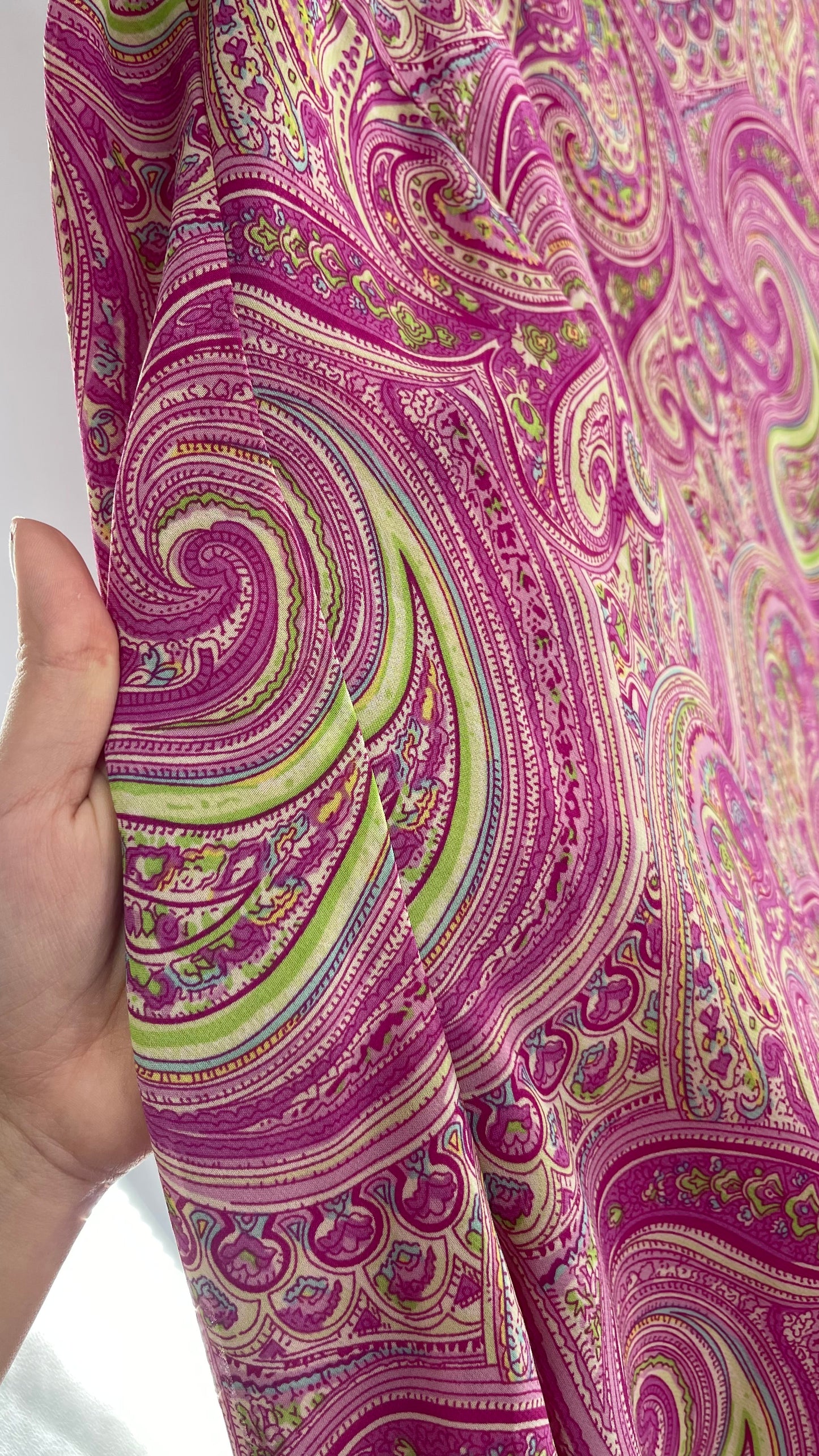 VINTAGE Pink Paisley Midi Skirt (22/24)