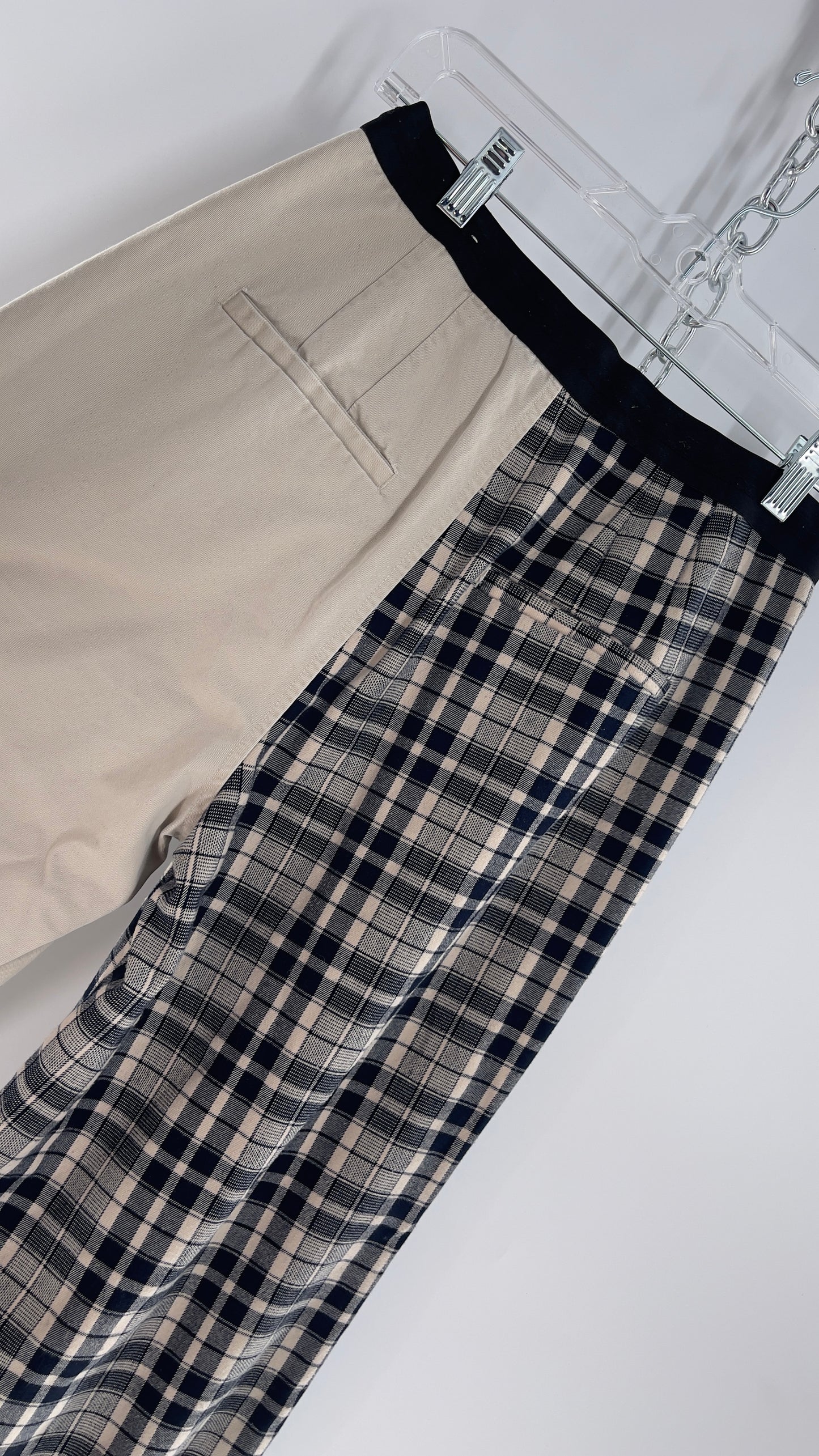 Blue Revival Coffee Break Plaid Khaki Combo Reworked Trouser (25)