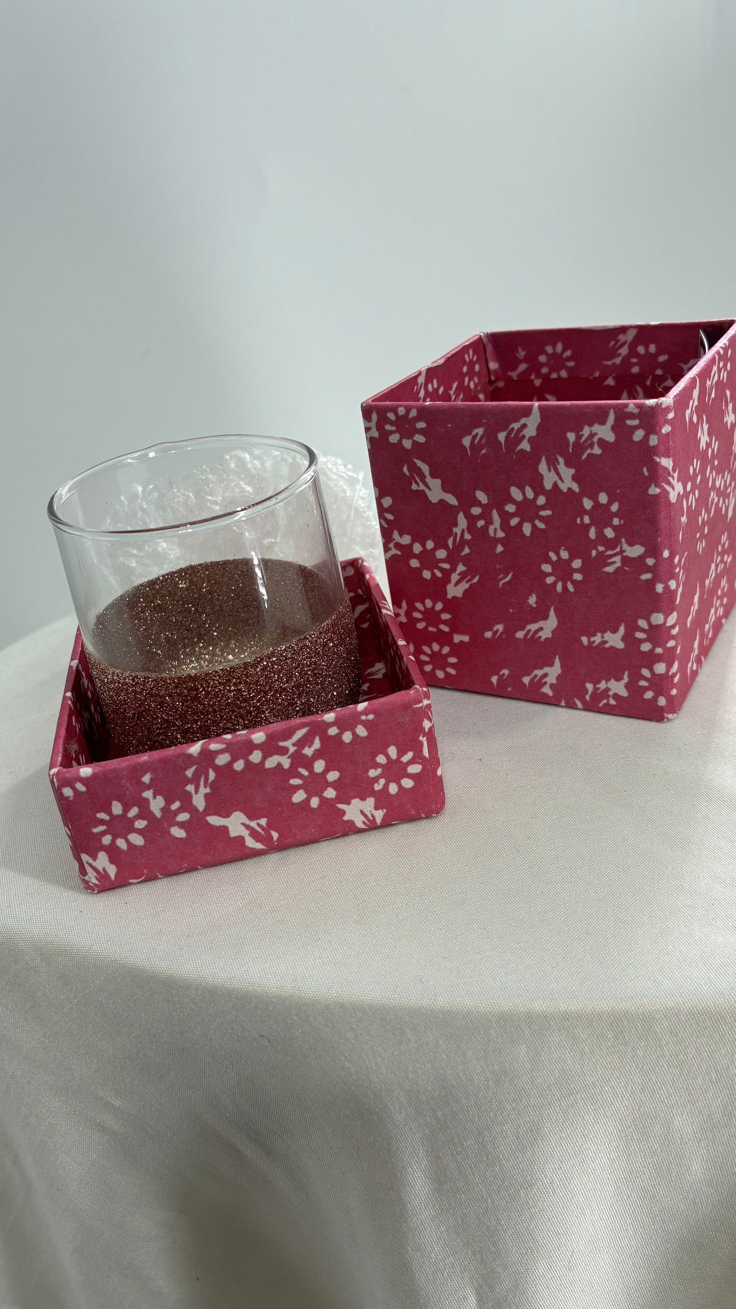 Free People Candle Holder or Small Glass Dipped in Glitter