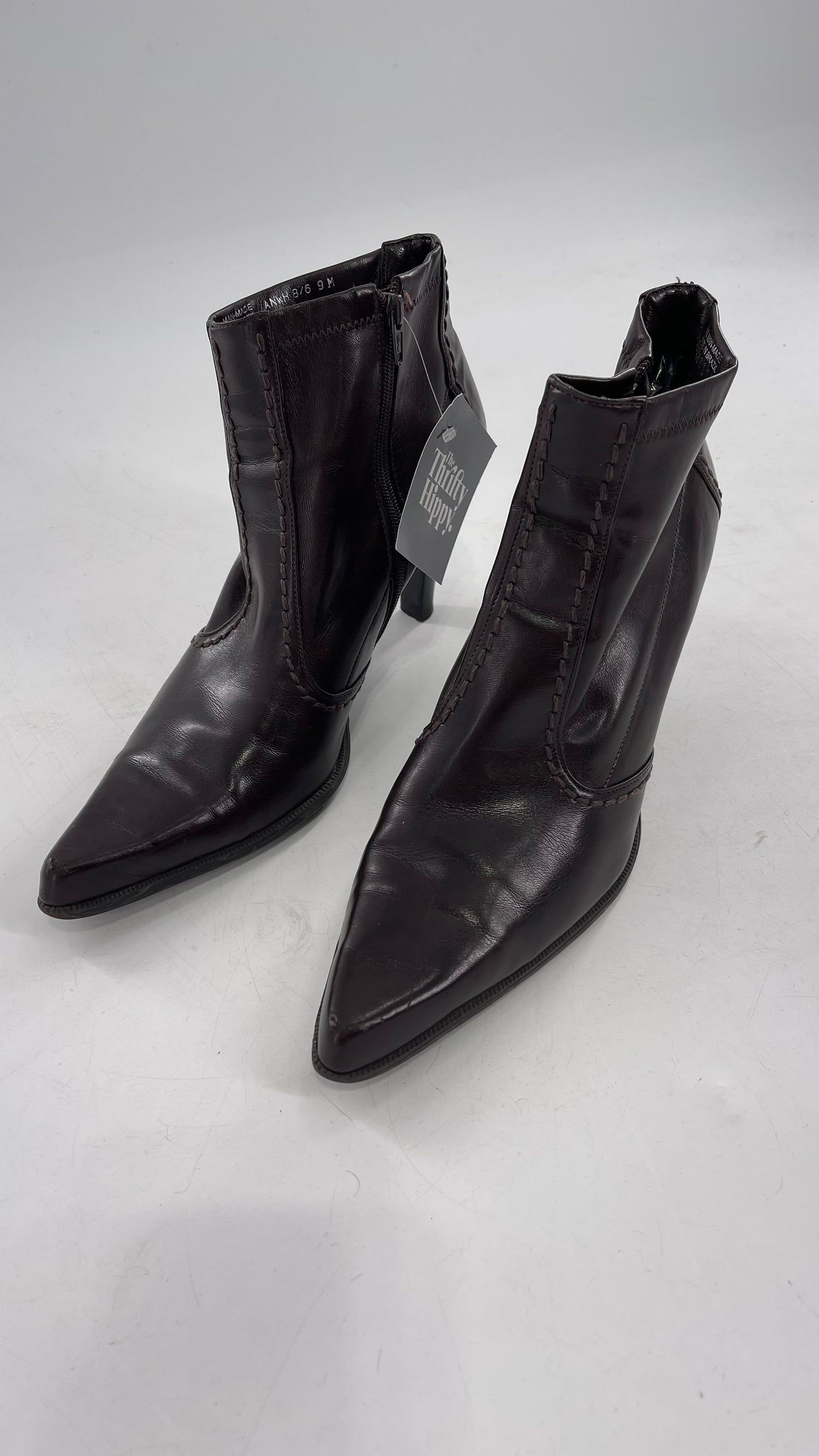 Vintage Franco Sarto Brown Leather Booties Hand Made in Brazil (9)