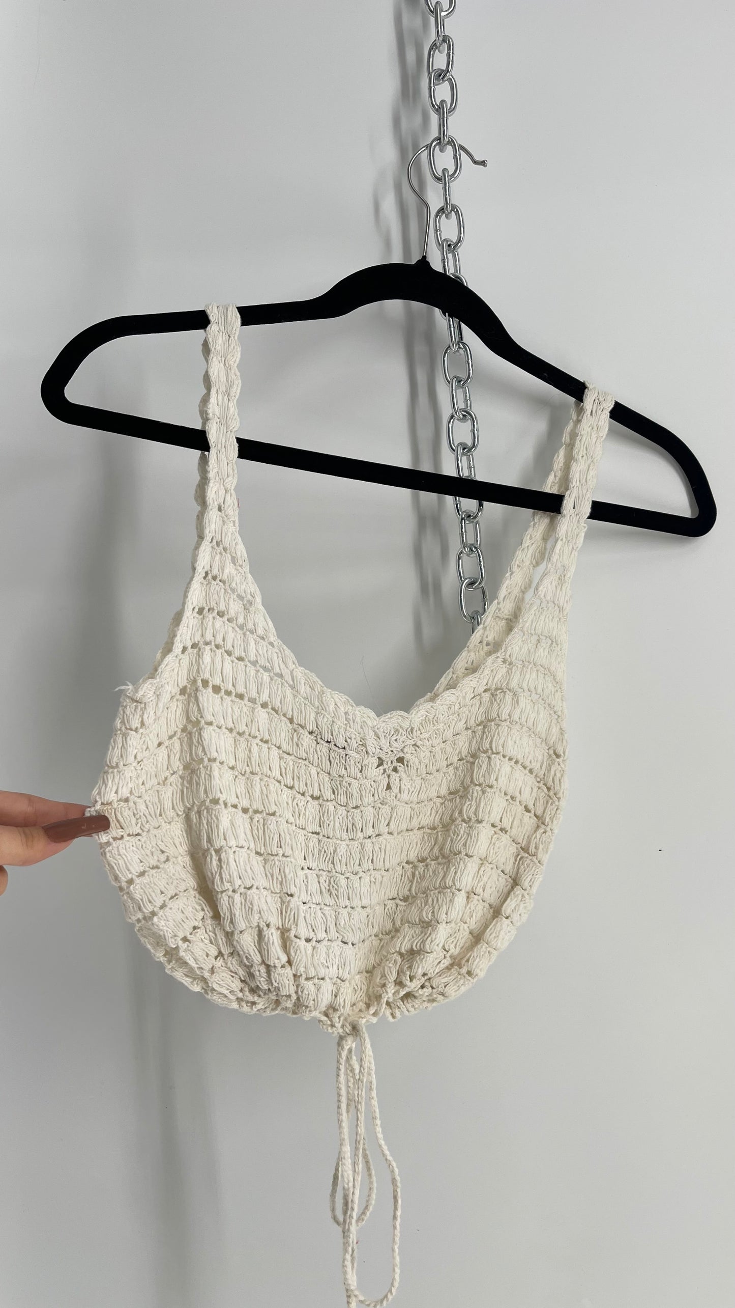 Out from Under Urban Outfitters Off White Crochet Adjustable Tank (Small)