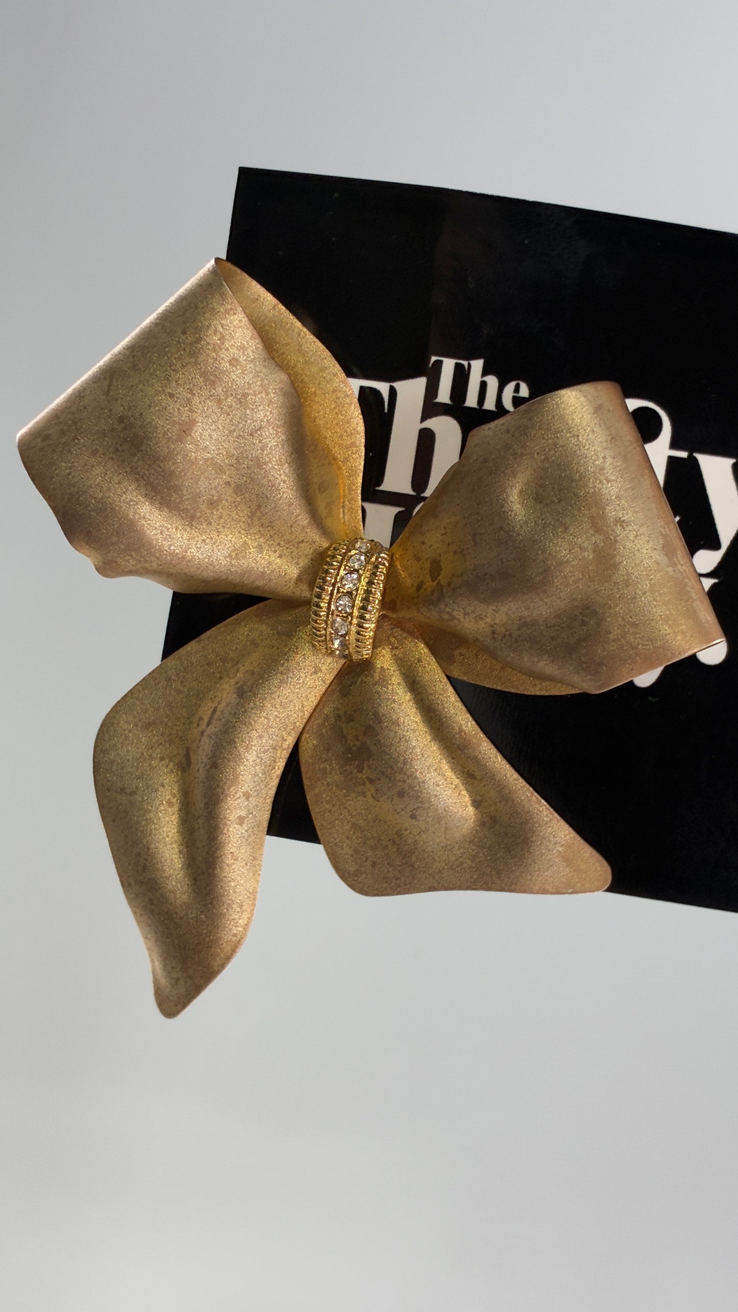 Vintage Oversized Gold Bow Brooch Pin