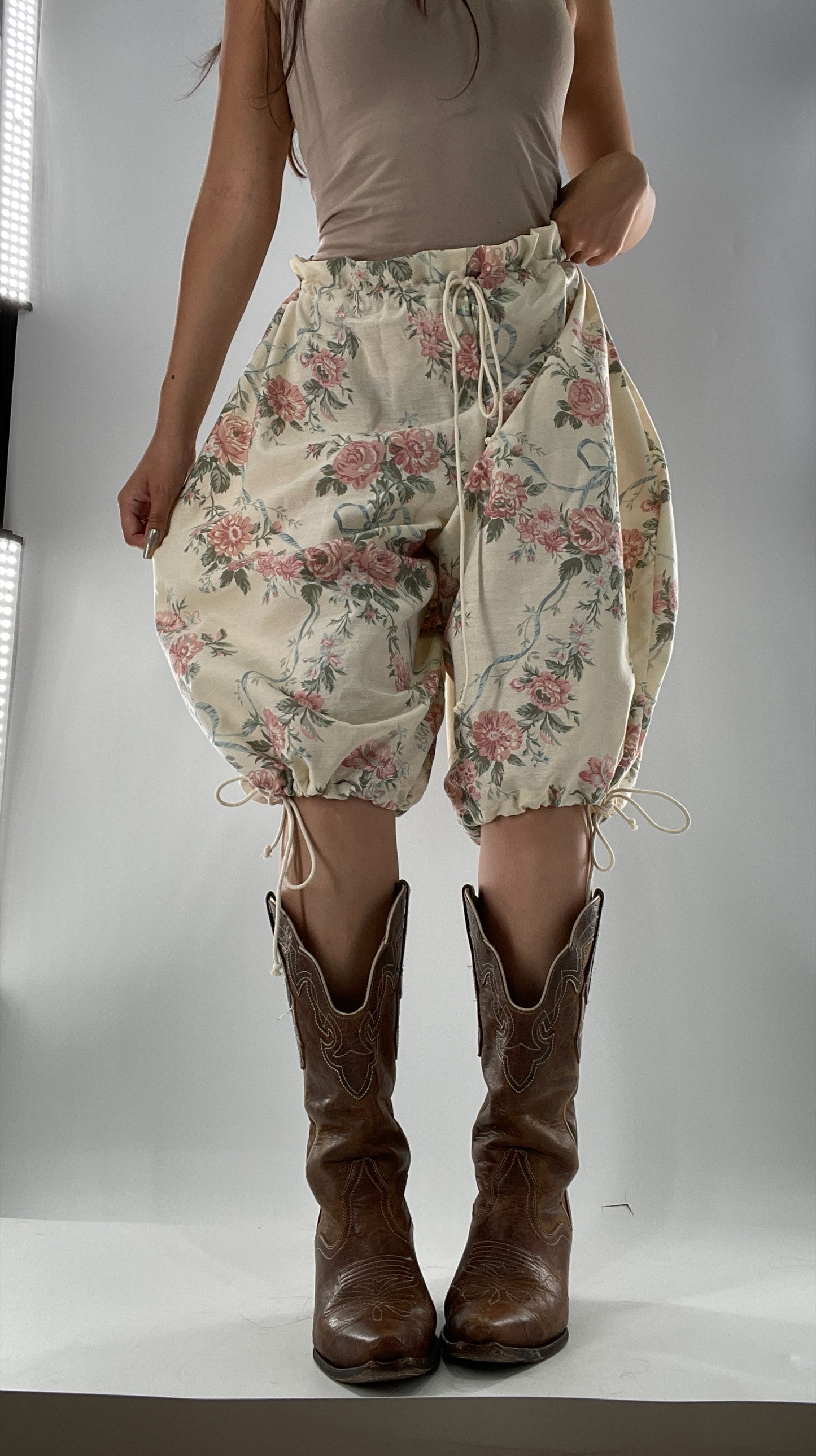 Custom Vintage Cottage Short/Capri Oversized or Cinched (One Size)