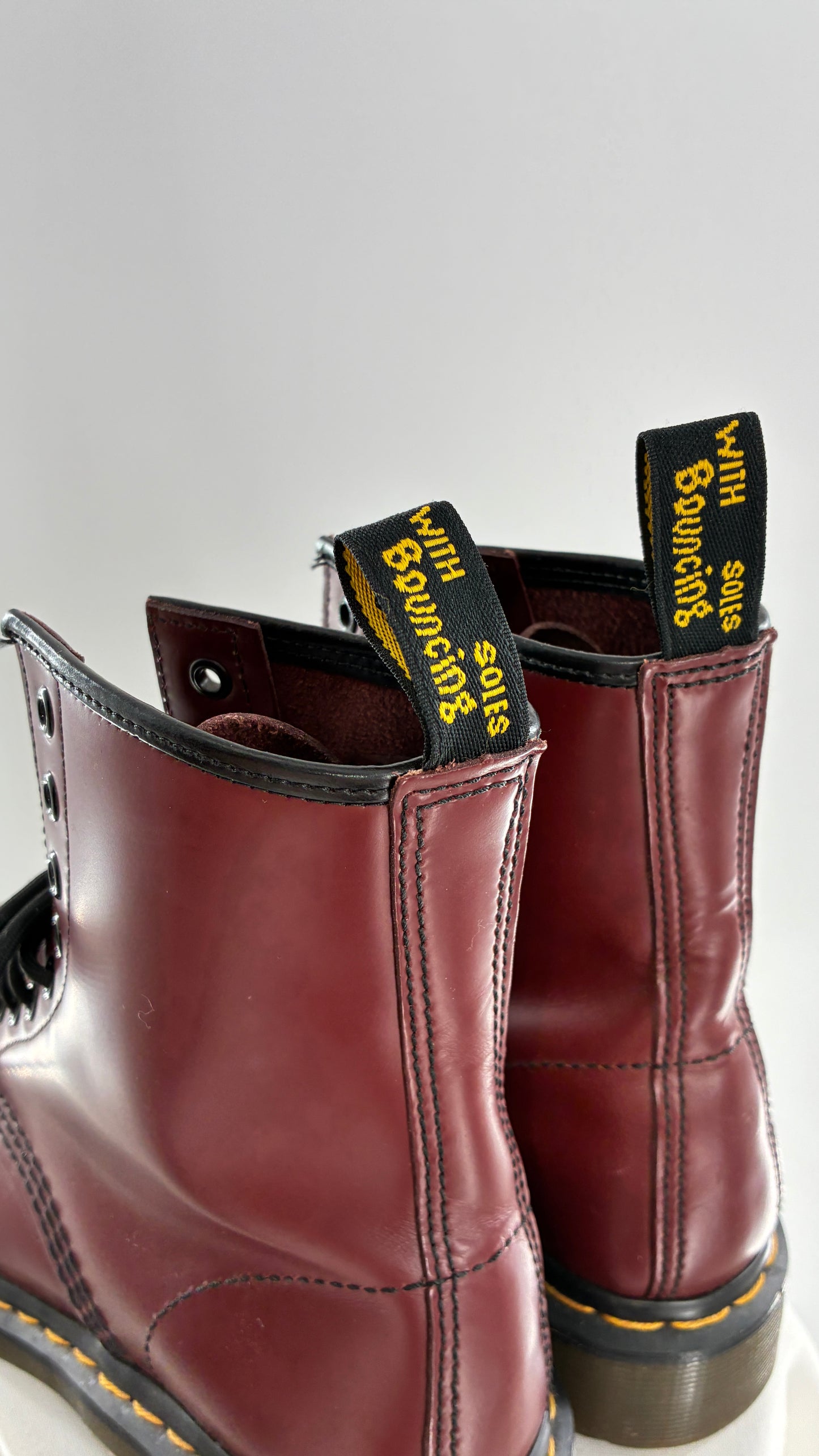 Vintage Dr. Martens Burgundy Maroon Combat Boots (6L)