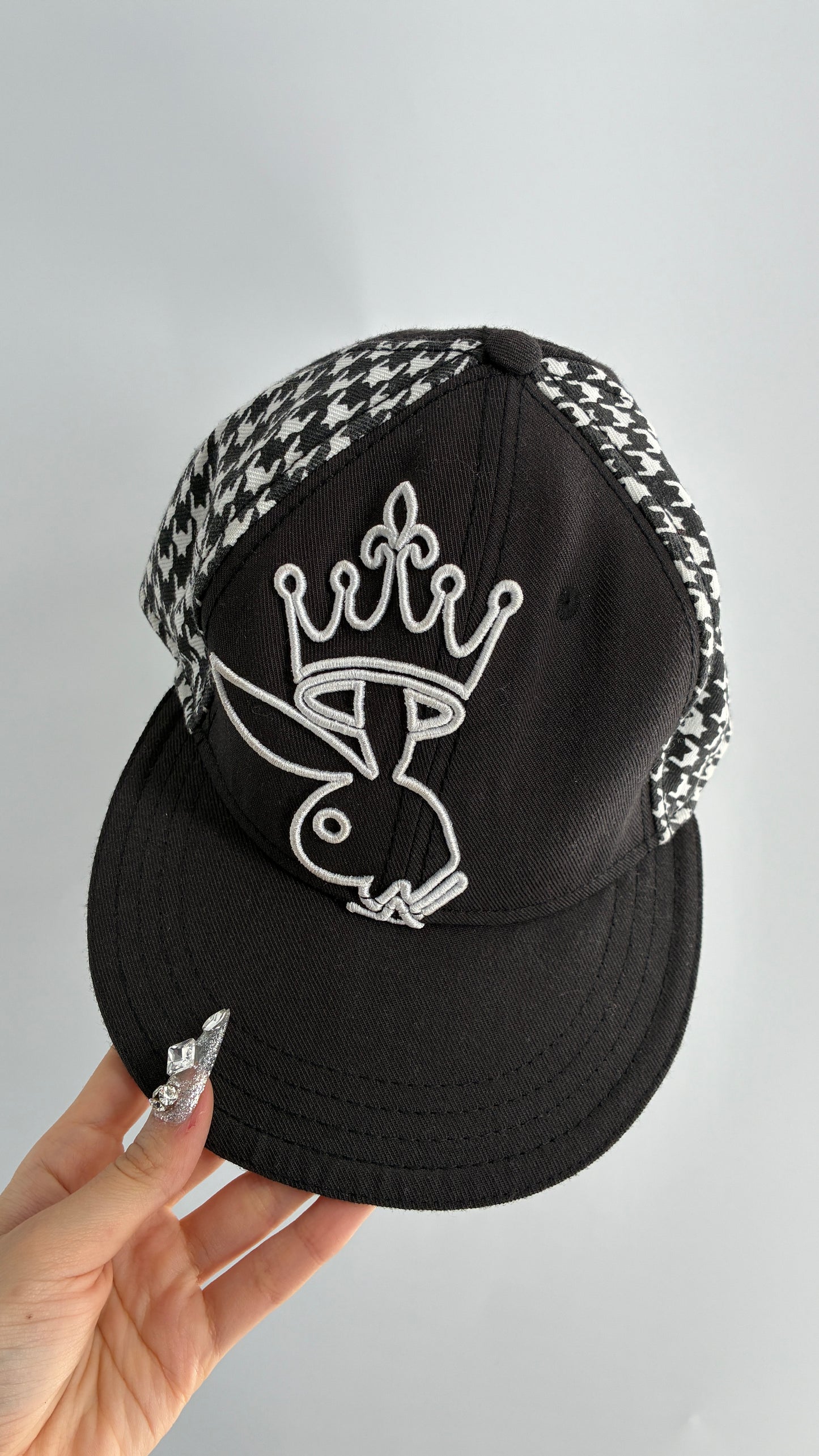 RARE Vintage PLAYBOY Embroidered Houndstooth Hat