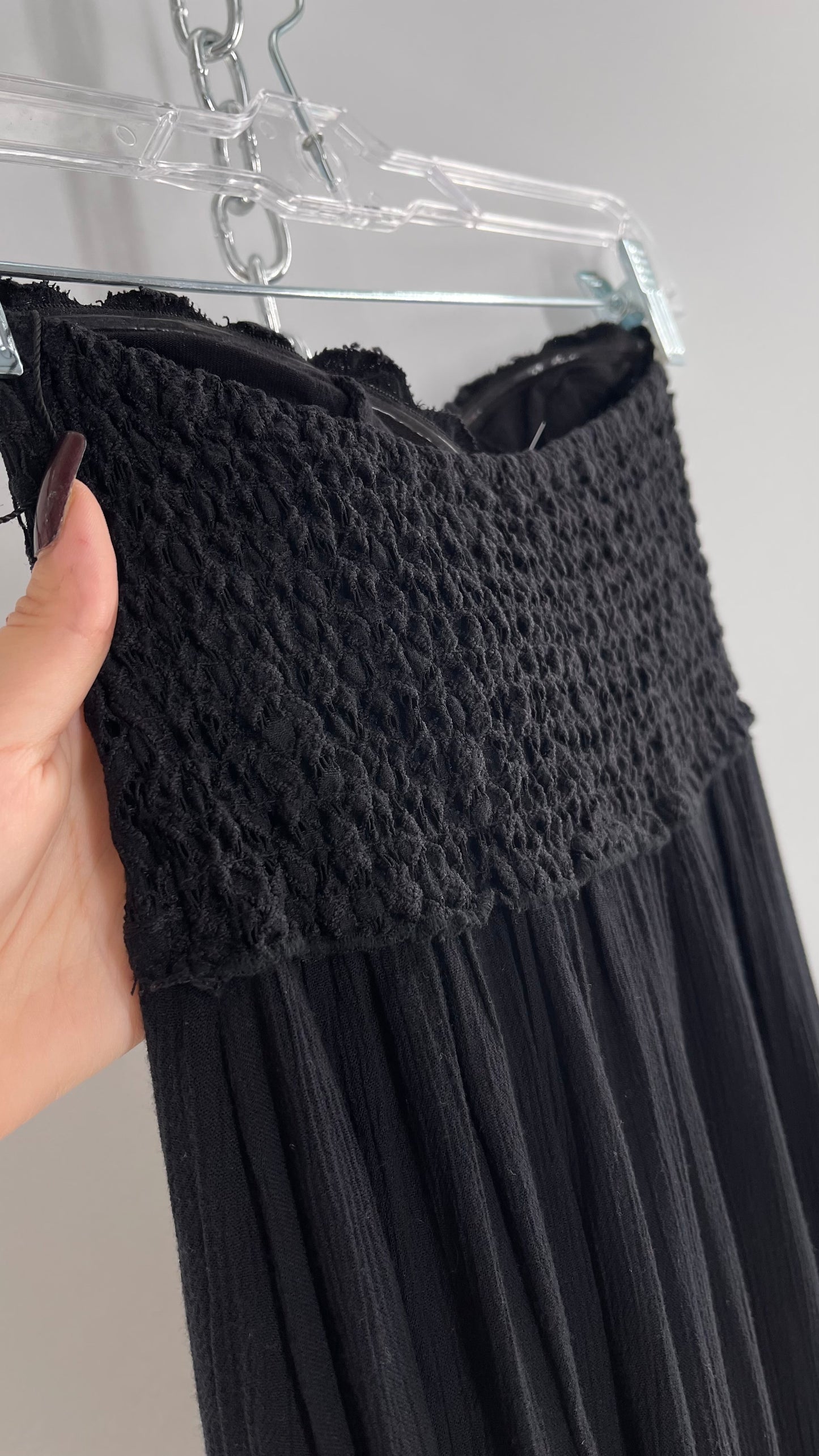 Free People Adella Black Full Length Maxi Dress (Small)