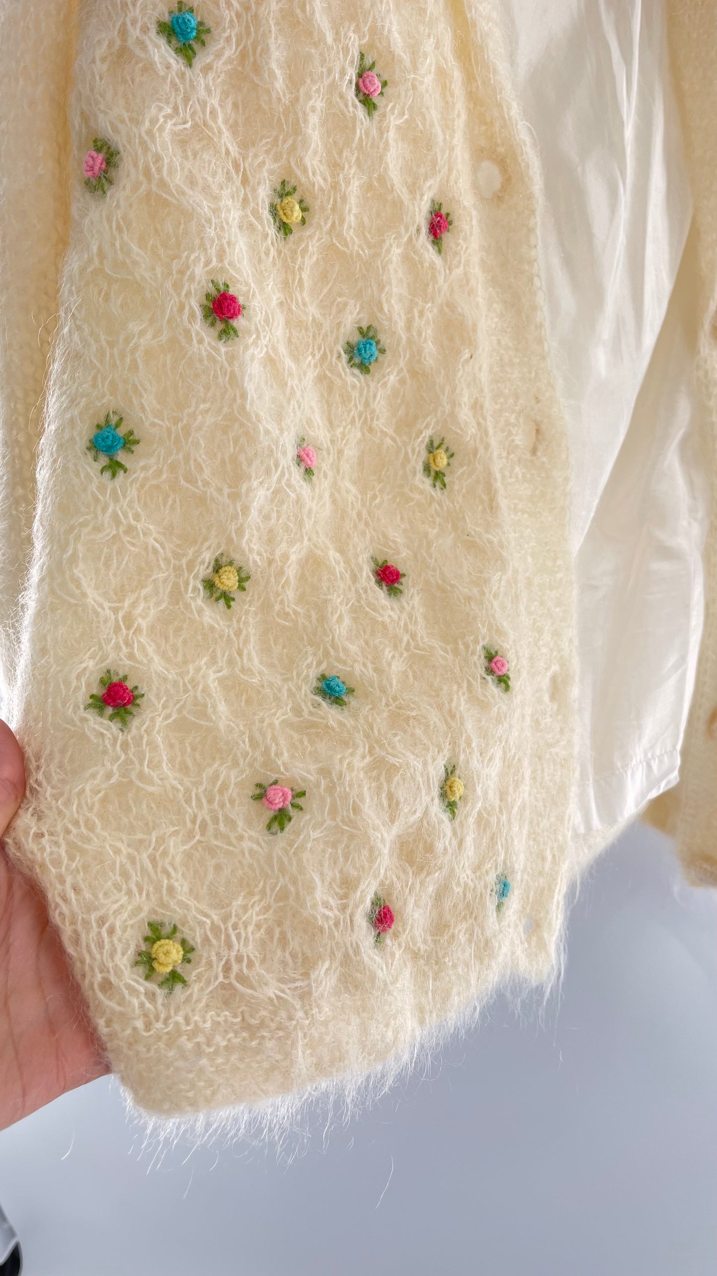 Vintage Best & Co Lil Rose, Cream Granny Cardigan (Medium)