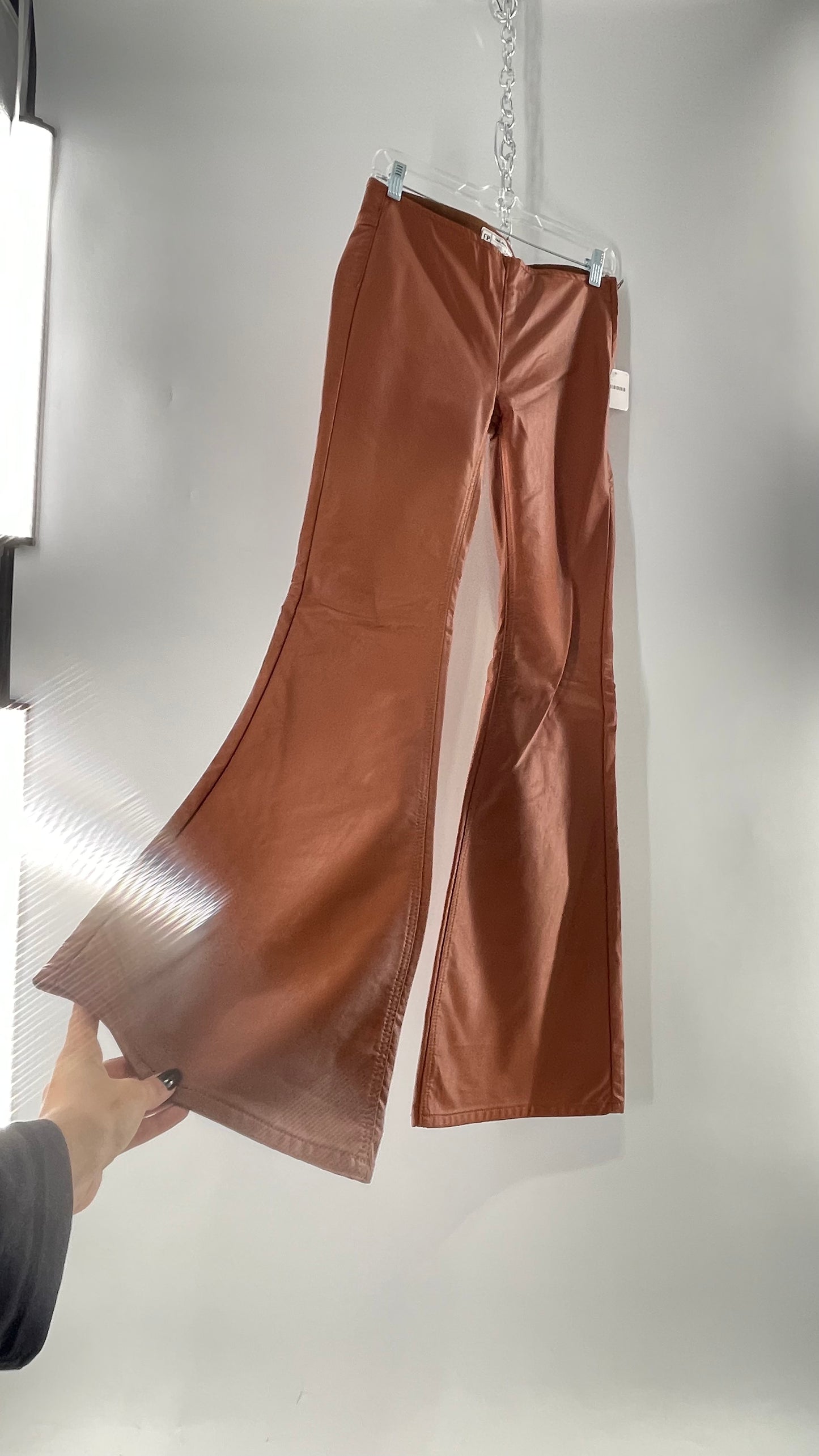Free People Cognac Vegan Leather Flare (26W)