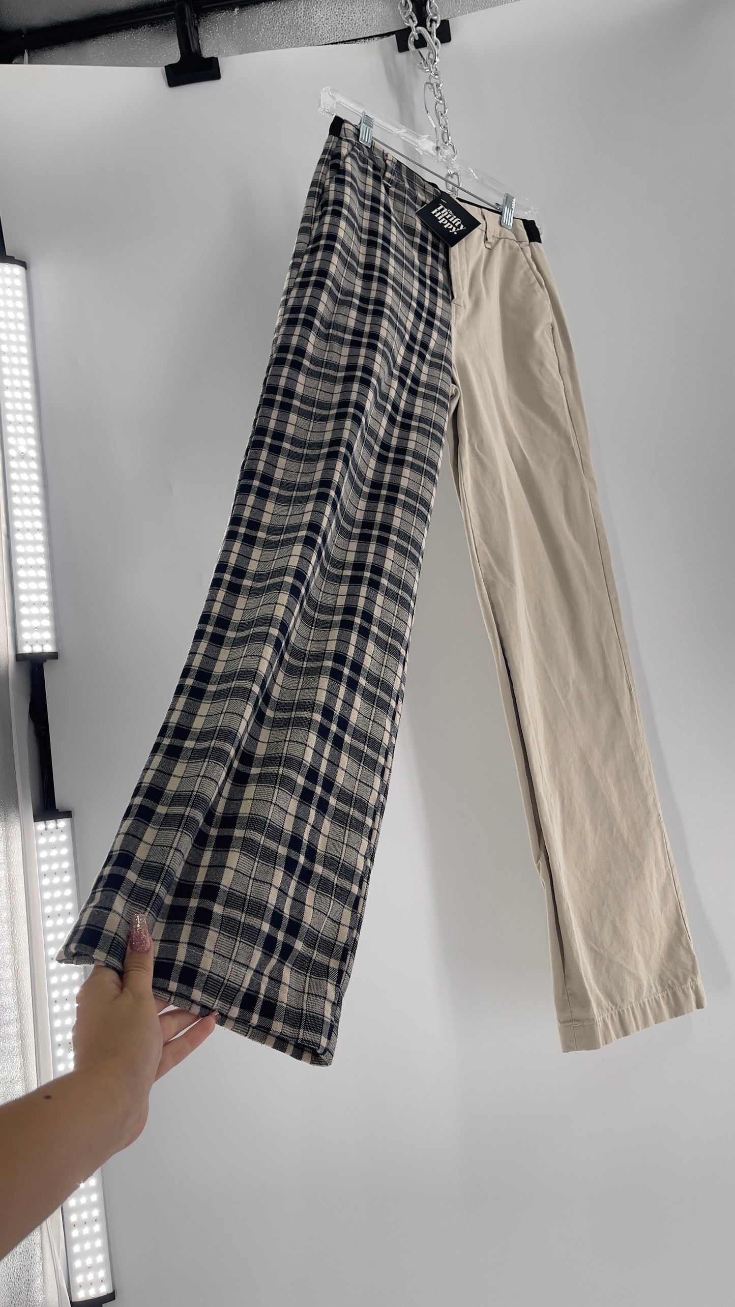 Blue Revival Coffee Break Plaid Khaki Combo Reworked Trouser (25)