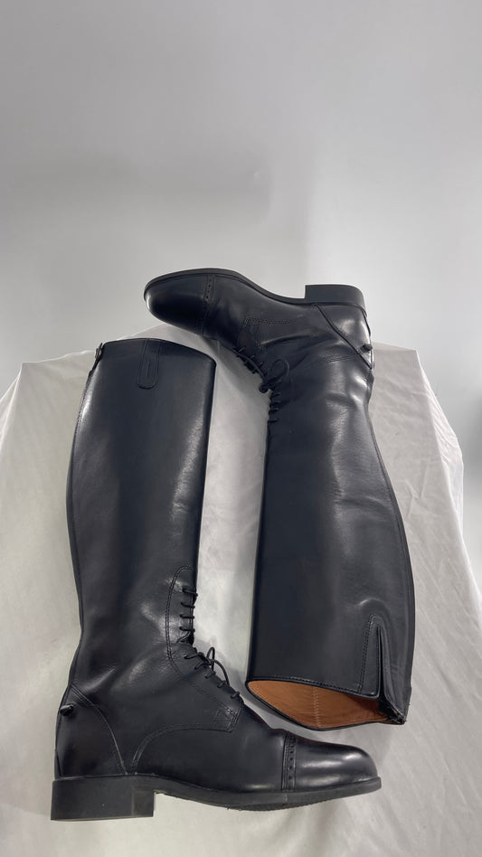 ARIAT Heritage Contour || Black Leather Field Zip Knee High Riding Tall Boots (8)