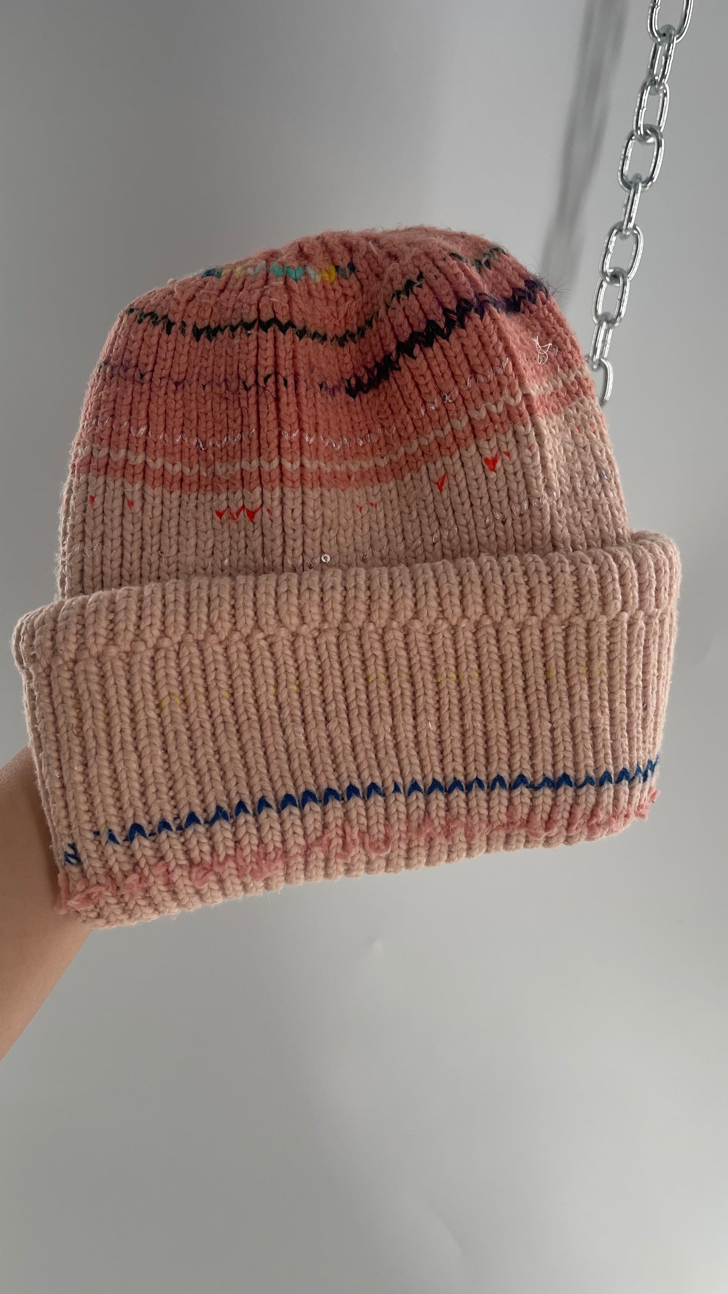 Free People Super Thick Knit Pastel Confetti Beanie