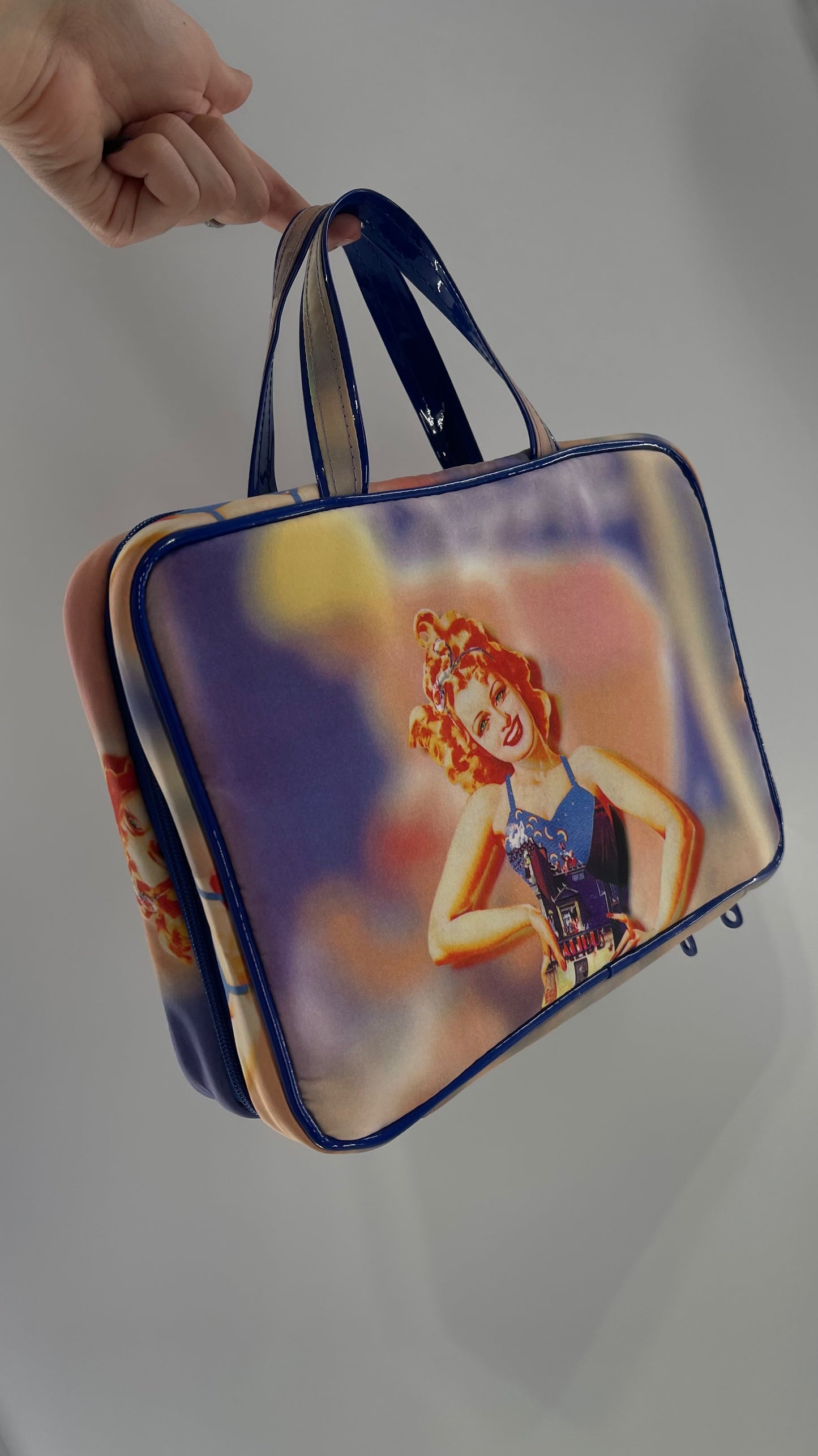 Vintage Carry On PinUp Organizer Purse/ Cosmetic Bag