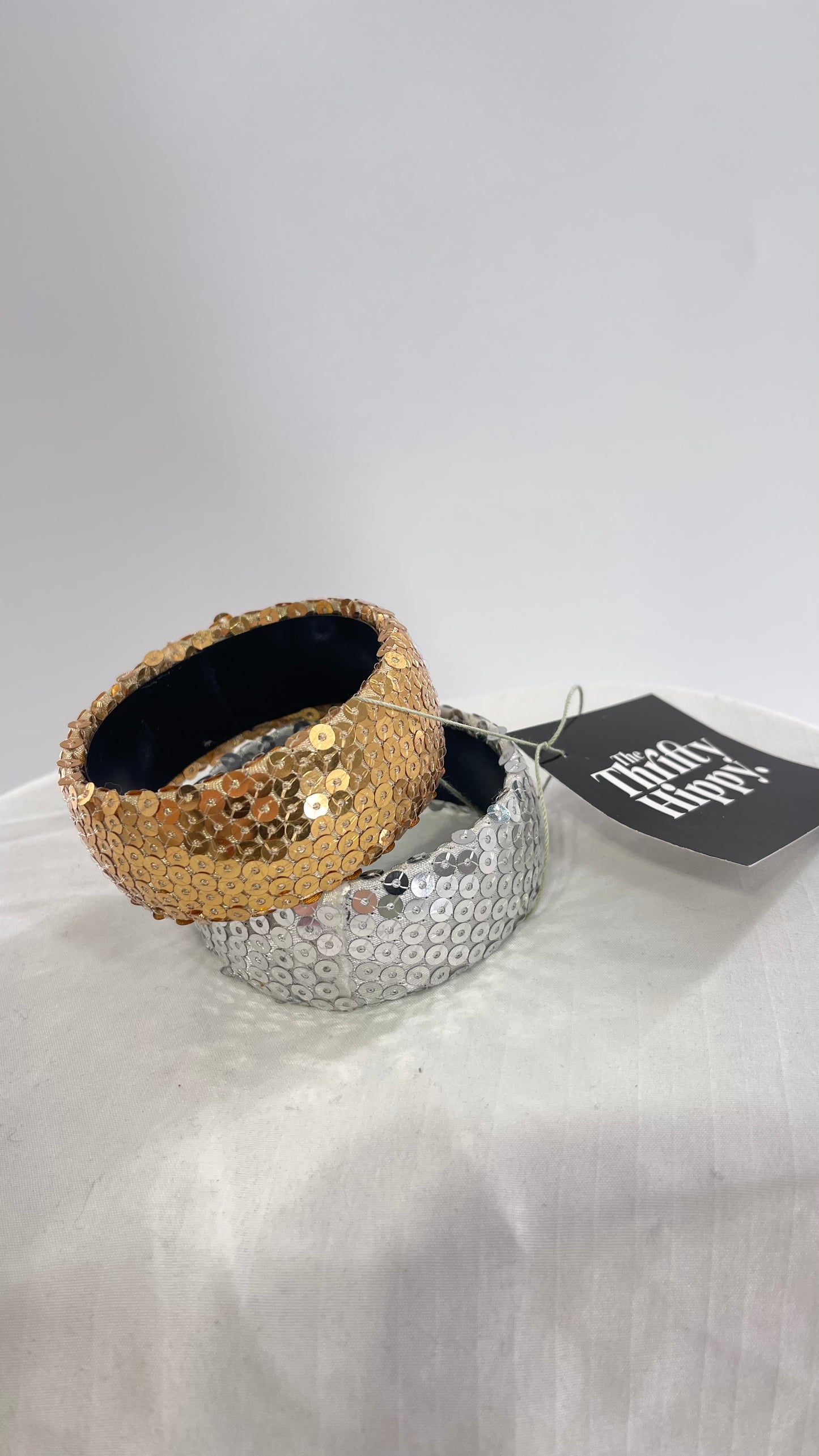 Vintage Sequin Metallic Rocker Bangles