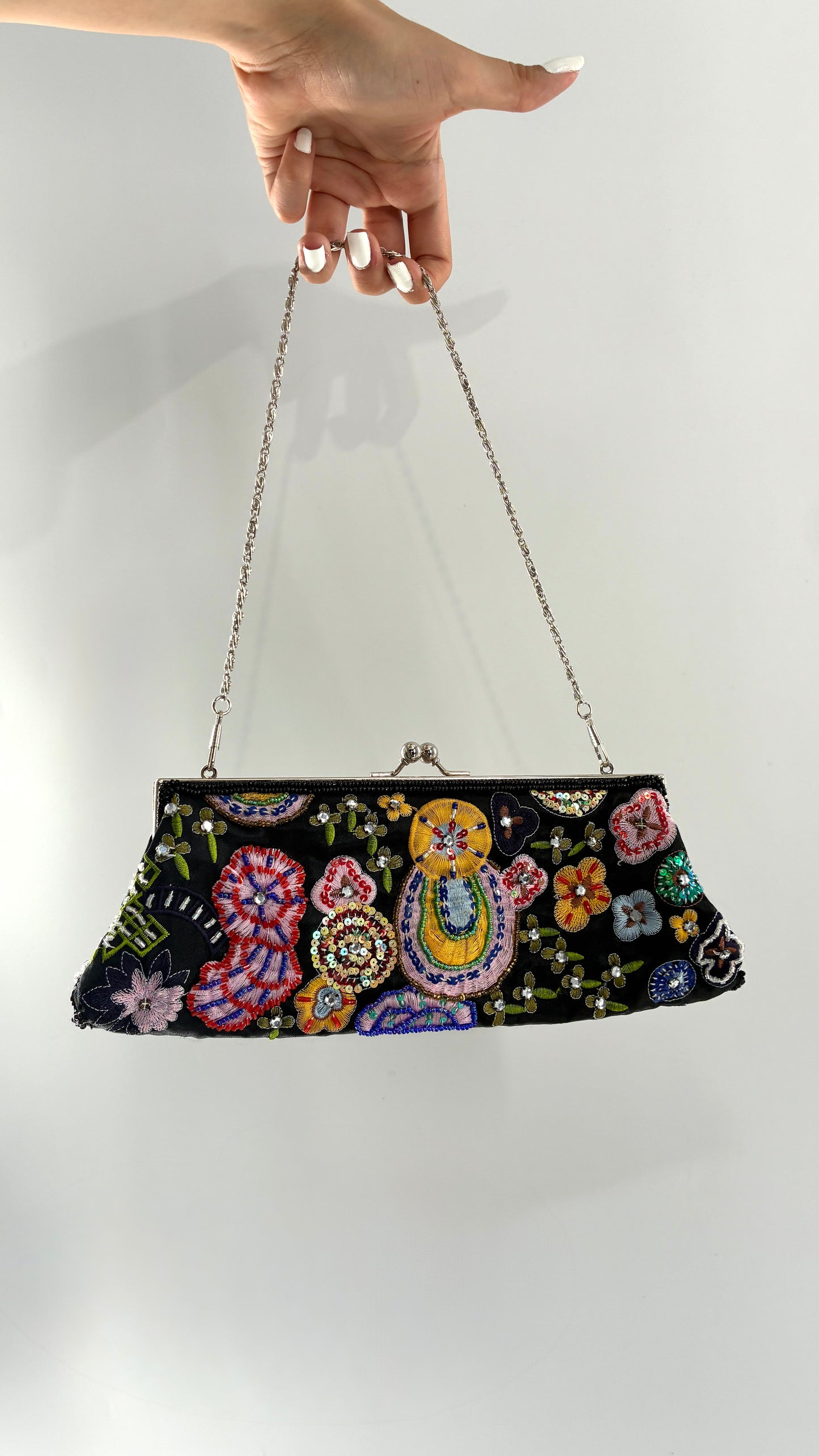 Vintage 1990s New York & Company Black Beaded Bag
