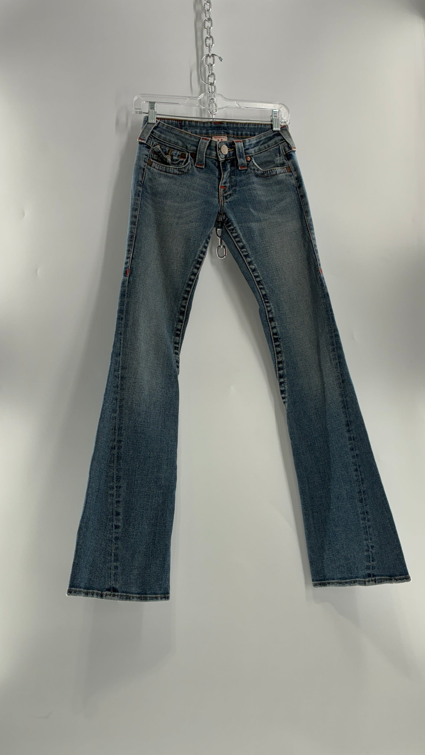 Vintage True Religion Light Wash, Low Rise Kick Flare Jeans (26)