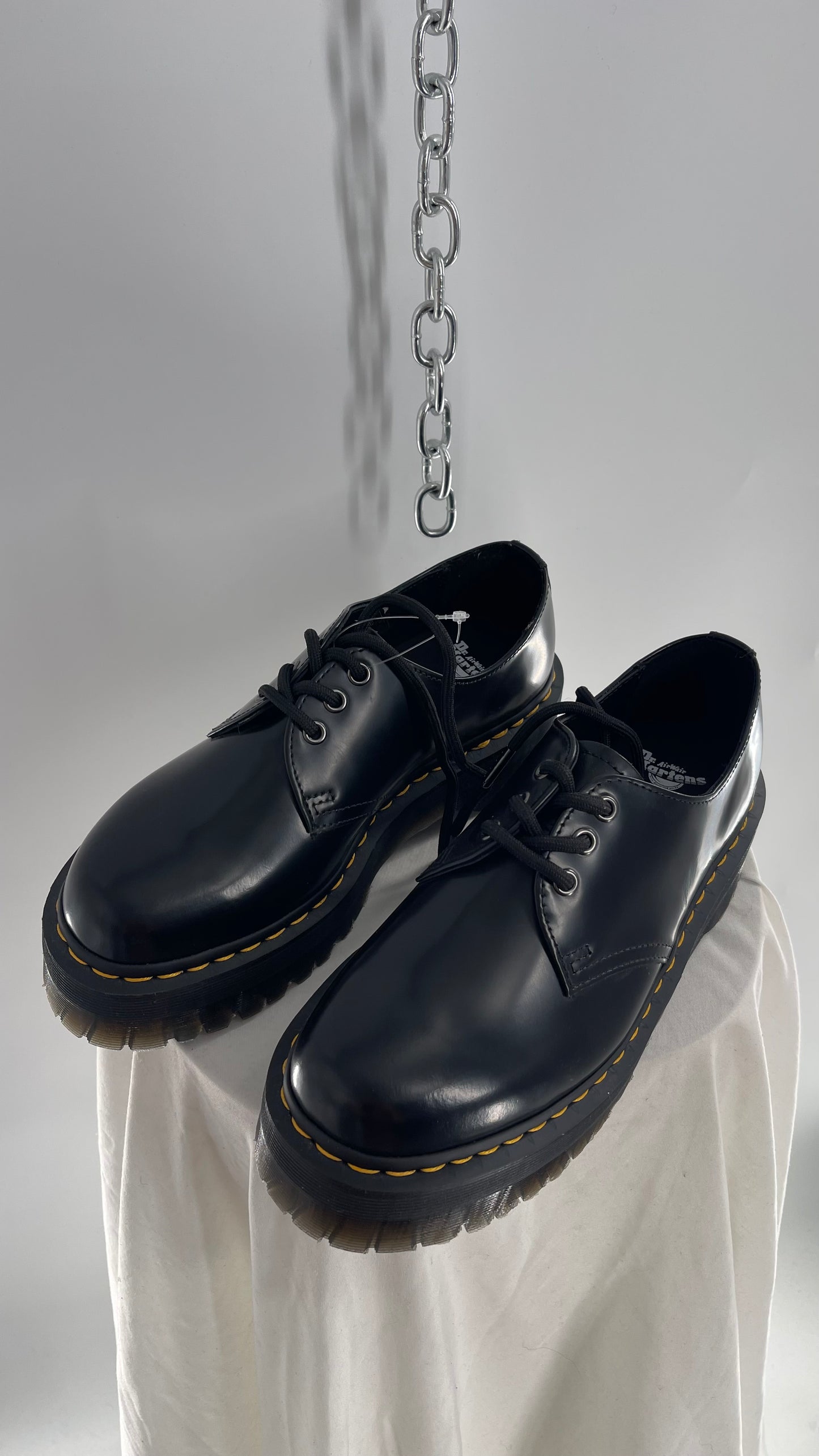 Dr.Martens Black Patent 1461 Quad li Leather Platform Oxfords (8.5L, 7.5M)