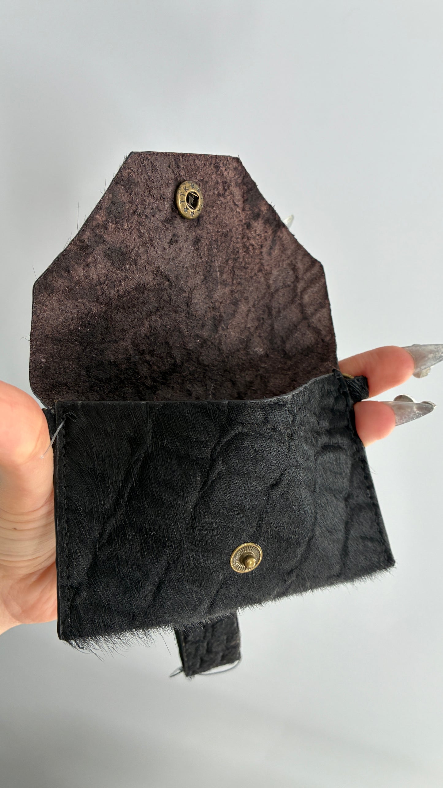 Free People Black Hide Genuine Leather Envelope Belt Pouch