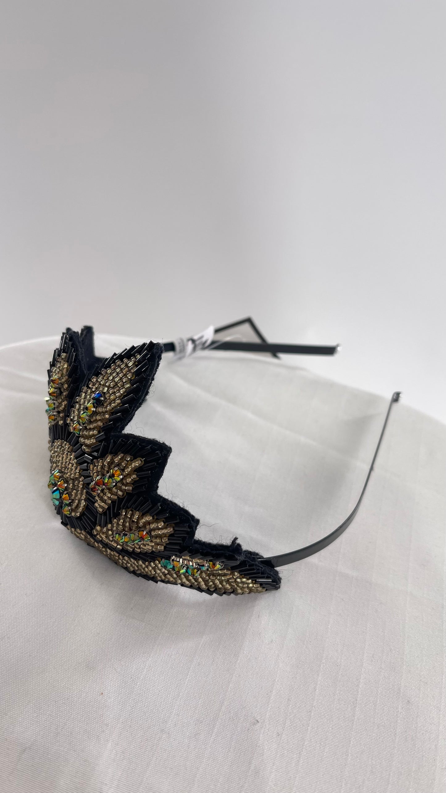 Free People Black Swan Beaded Headpiece