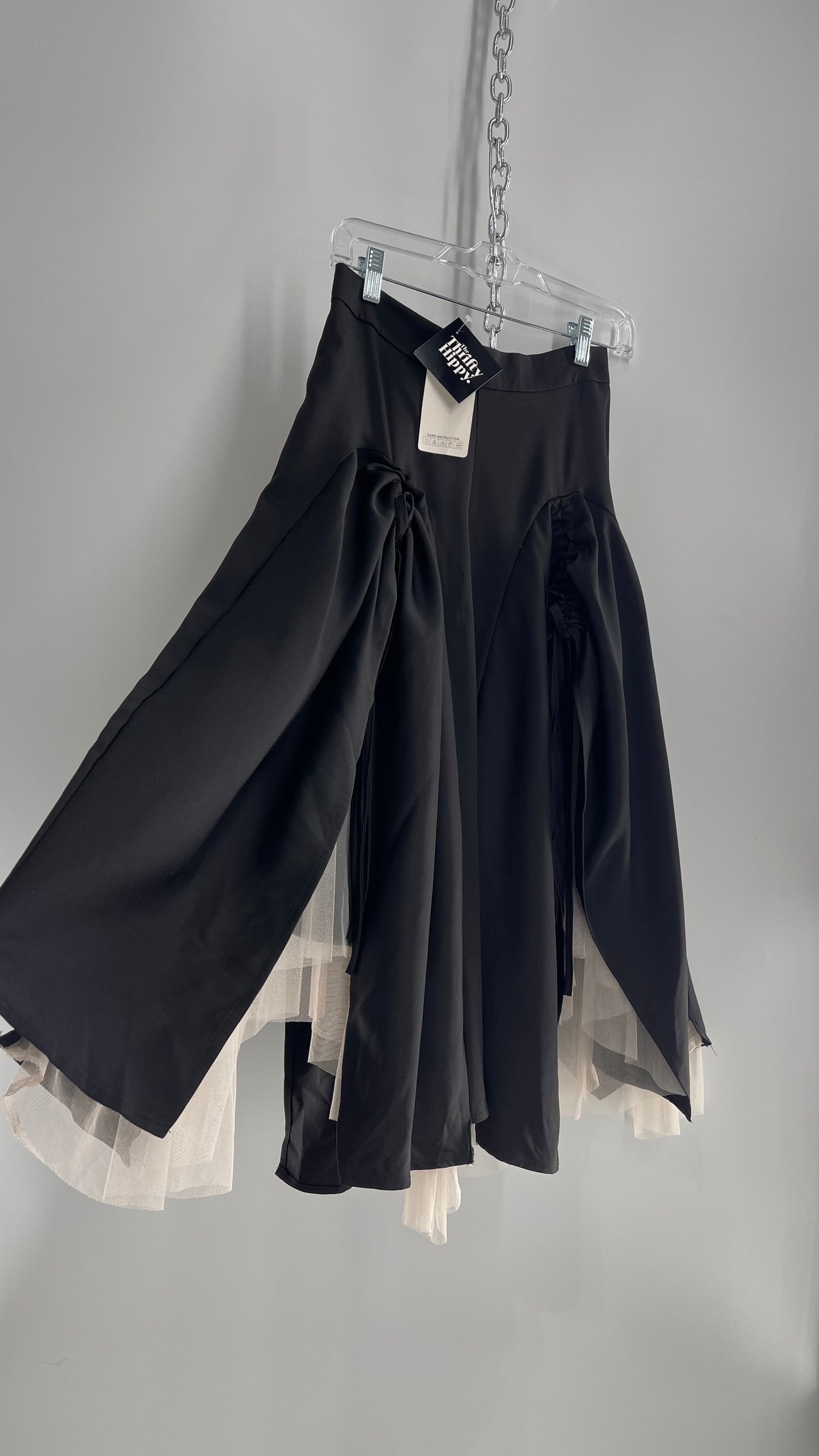 Layered Drape Skirt with Tulle Underlay Tags Attached (XL)