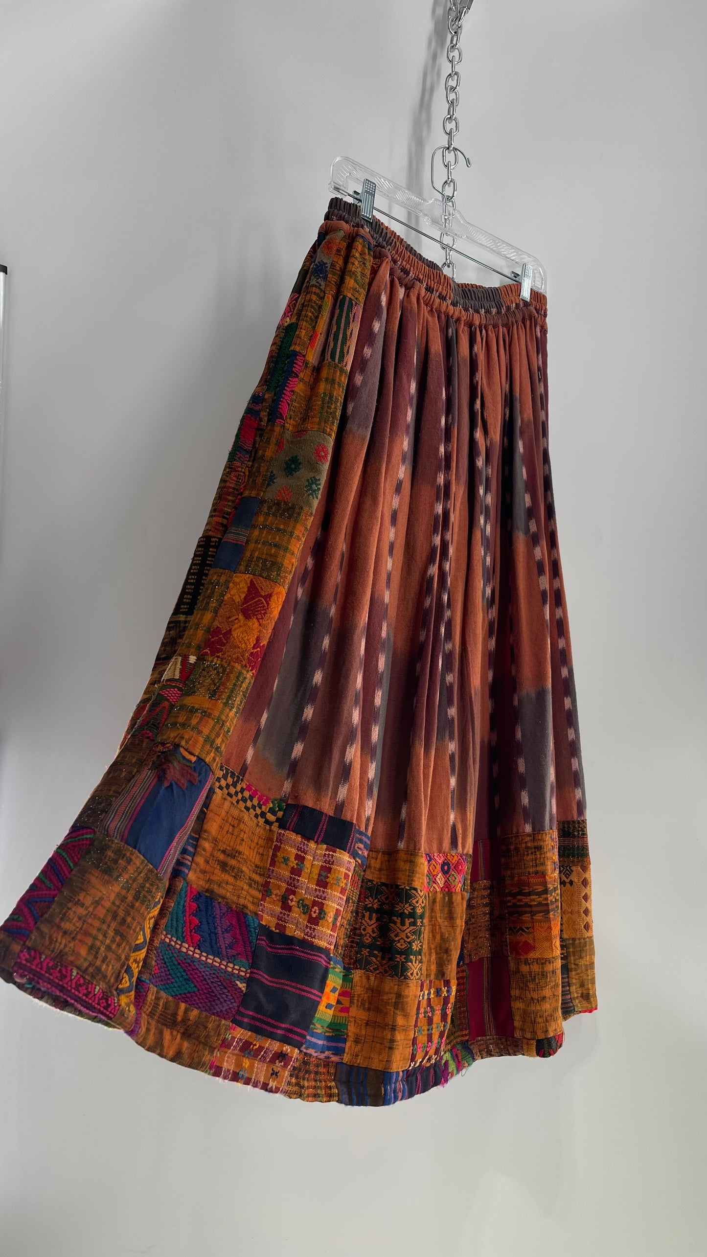 Laise Adzer Vintage Heavily Embroidered, Linen Patchwork Set (M/L)