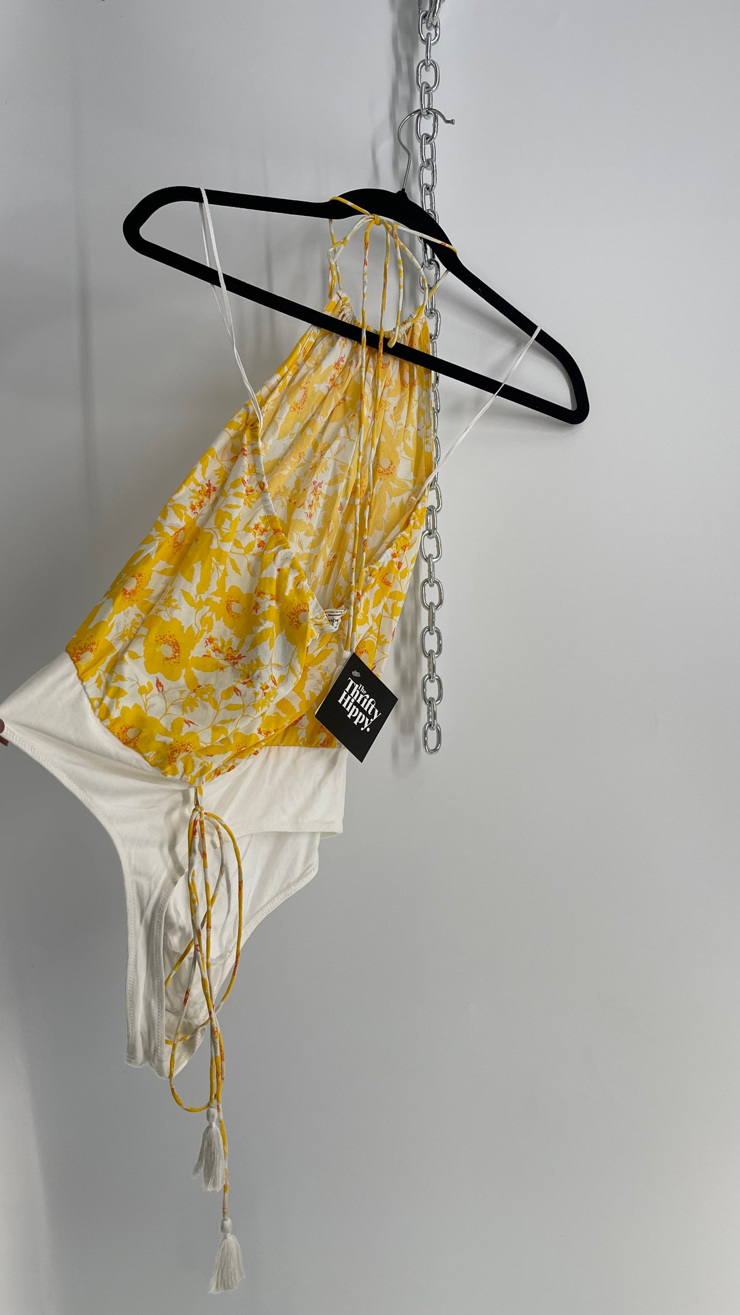 Intimately Free People Yellow Floral Bodysuit (Medium)