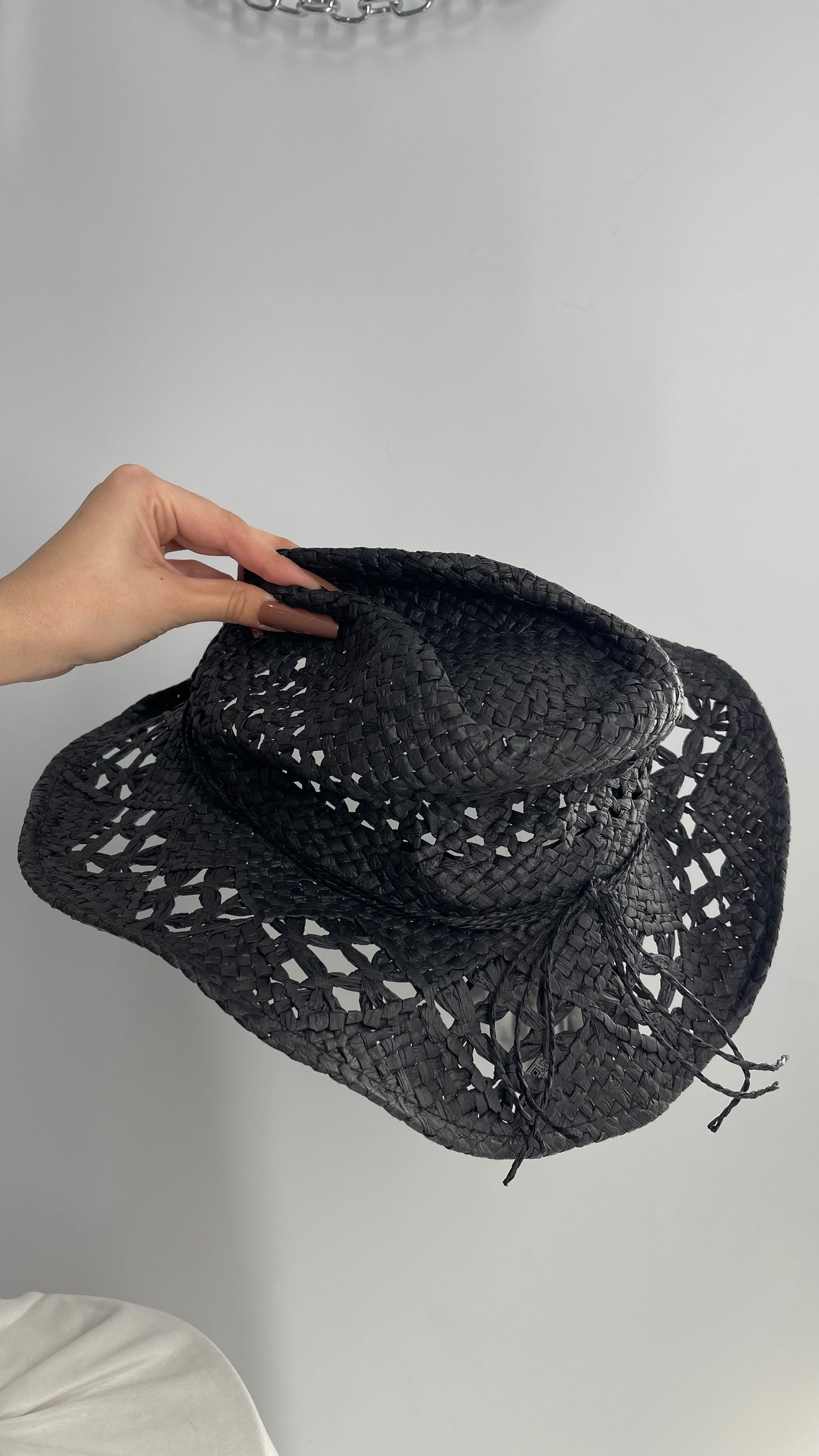 Black Country Cowboy Shapeless Straw Hat