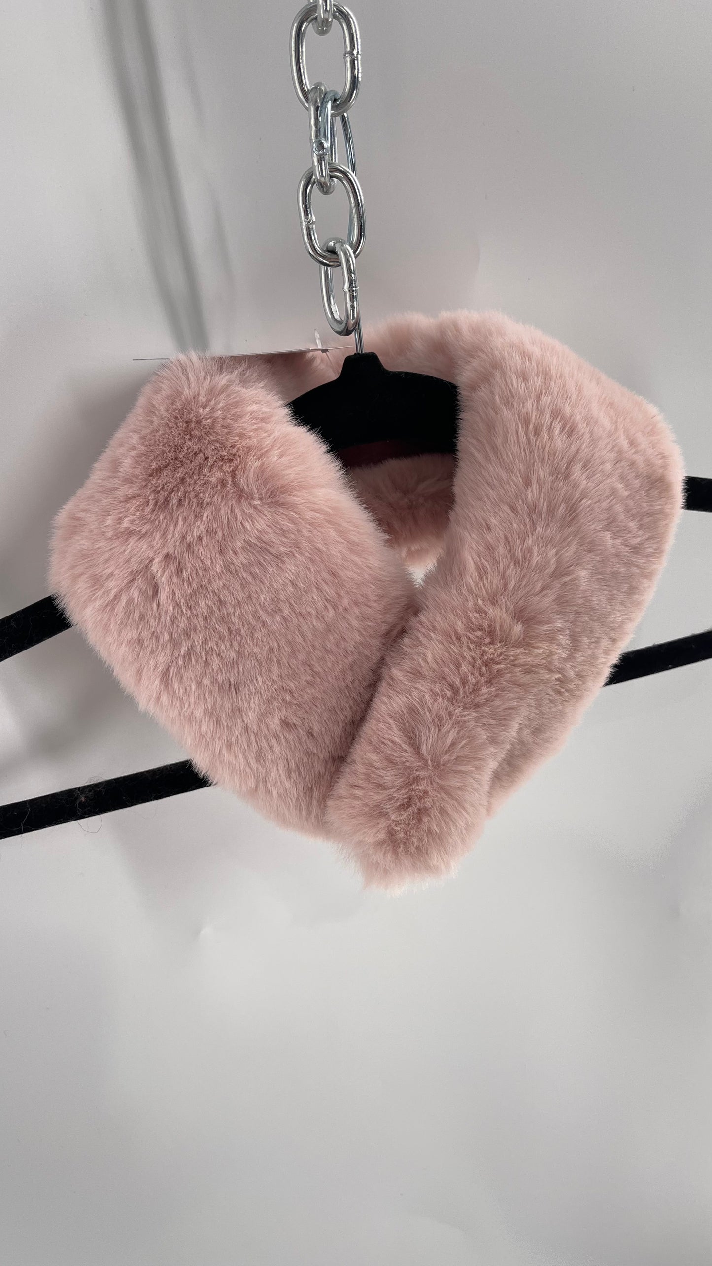 Muted Pink Fur Collar/Neck Warmer with Velvet Lining