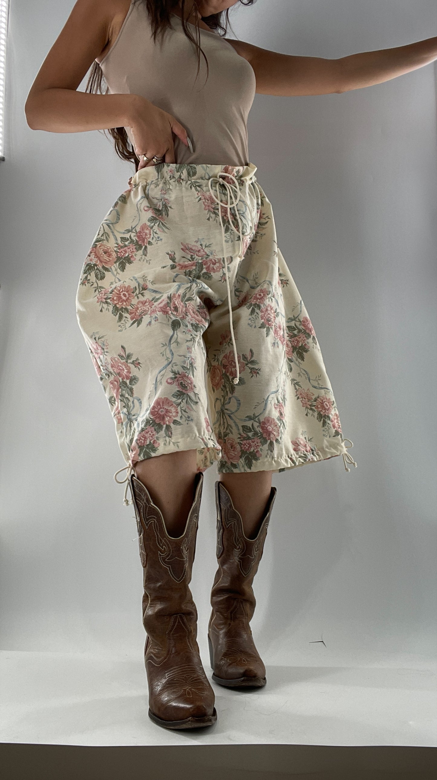 Custom Vintage Cottage Short/Capri Oversized or Cinched (One Size)