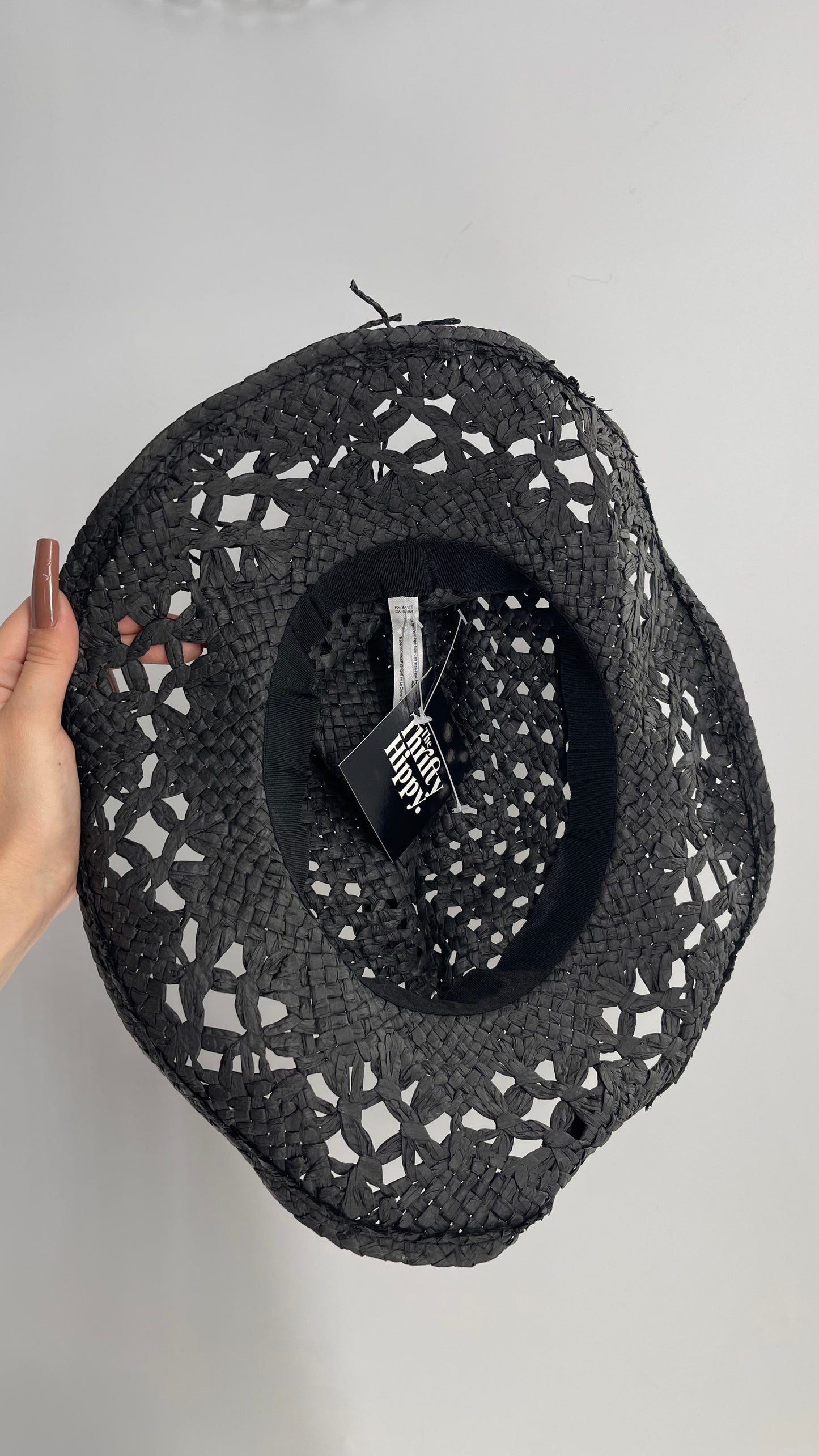 Black Country Cowboy Shapeless Straw Hat