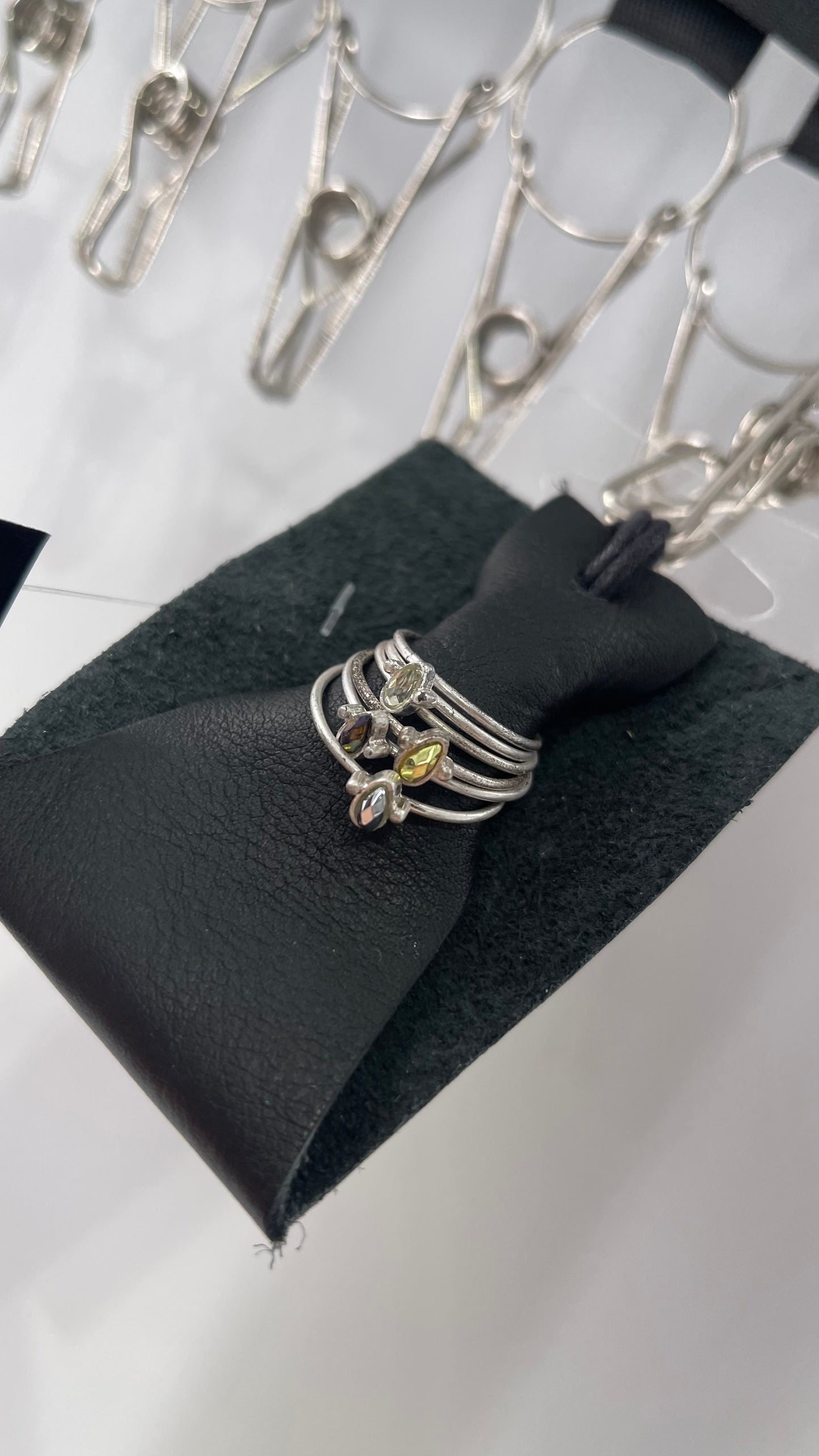 Free People Dainty & Delicate Silver Jewel Ring Set