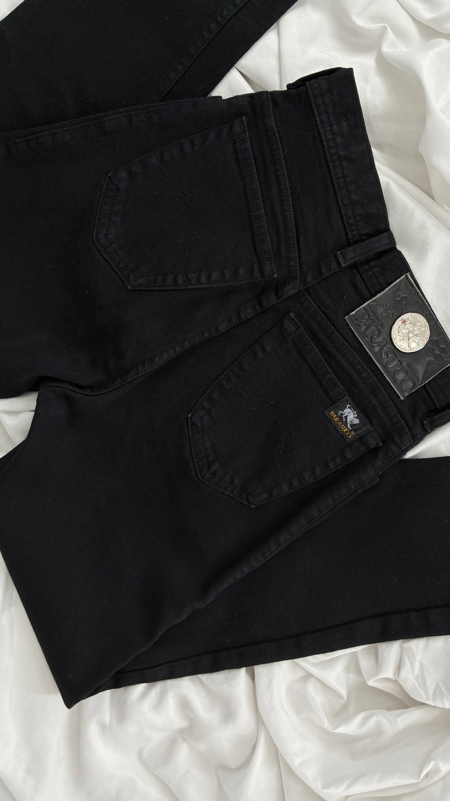 RARE Vintage PARASUCO Black Ultra High Waisted Mom Jean (29)