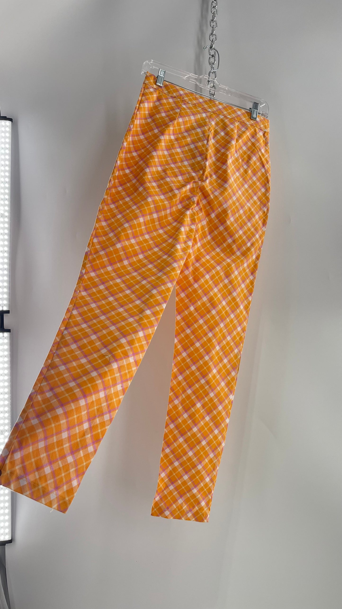 Urban Outfitters Orange and Pink Plaid Picnic Pant (8)